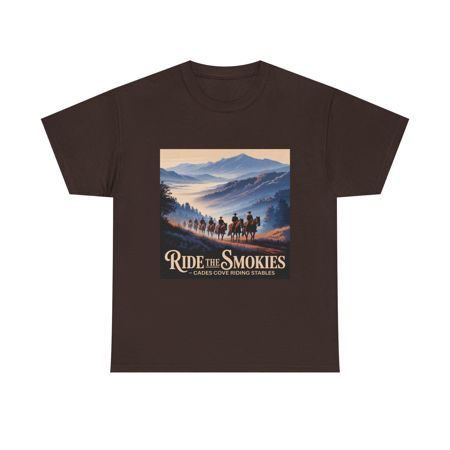 Ride the Smokies T-Shirt – Cades Cove Riding Stables Smoky Mountains Horseback Riding Tee