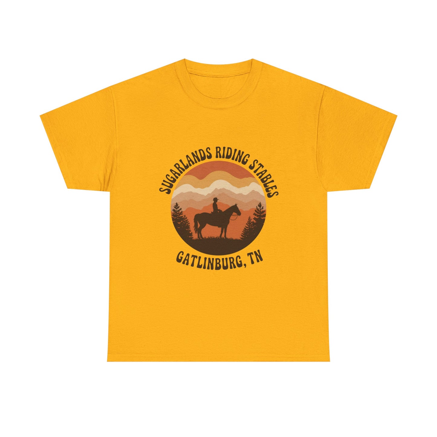 Sugarlands Riding Stables T-Shirt – Gatlinburg Tennessee Sunset Smoky Mountains Tee