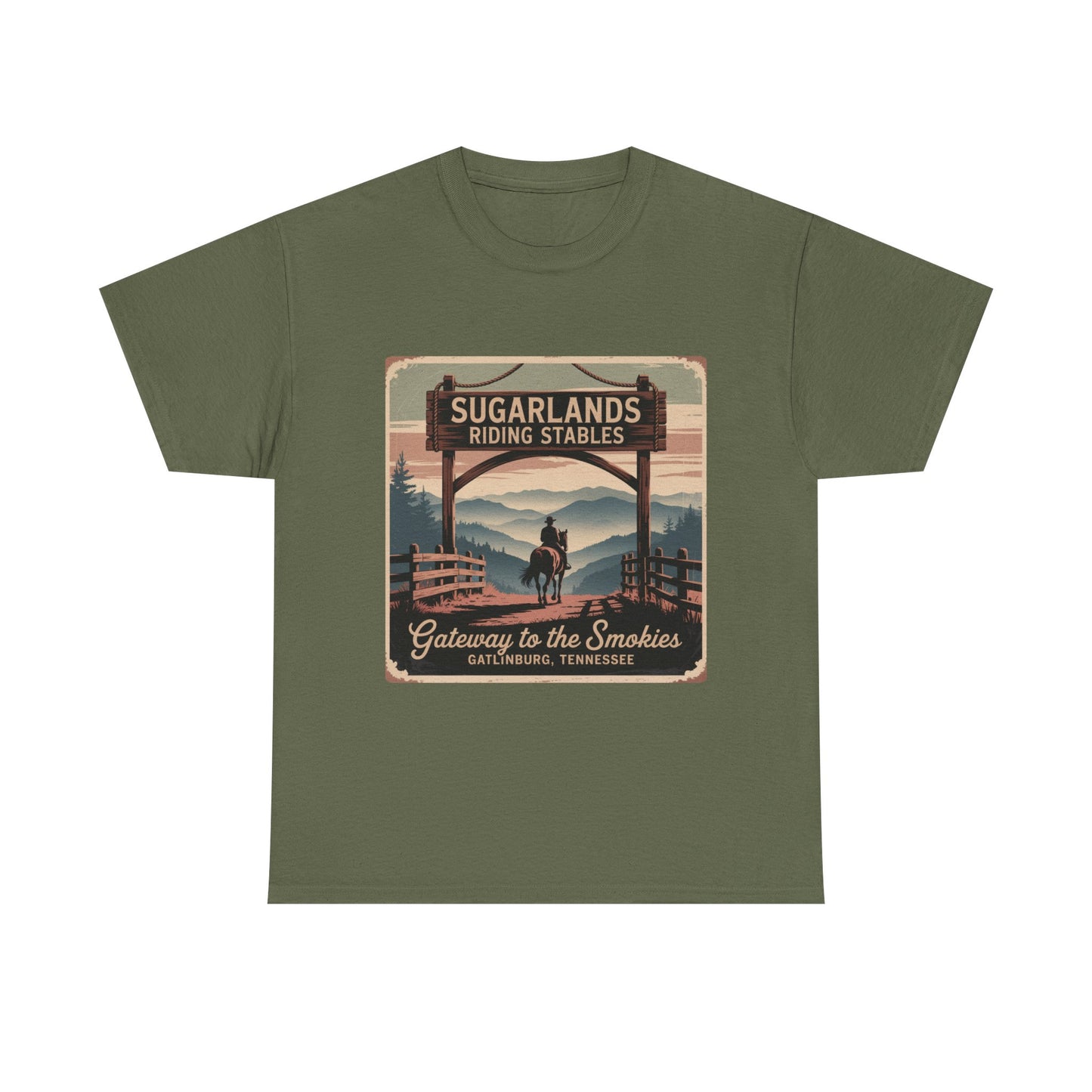 Sugarlands Riding Stables T-Shirt – Gateway to the Smokies Gatlinburg Tennessee Horseback Tee