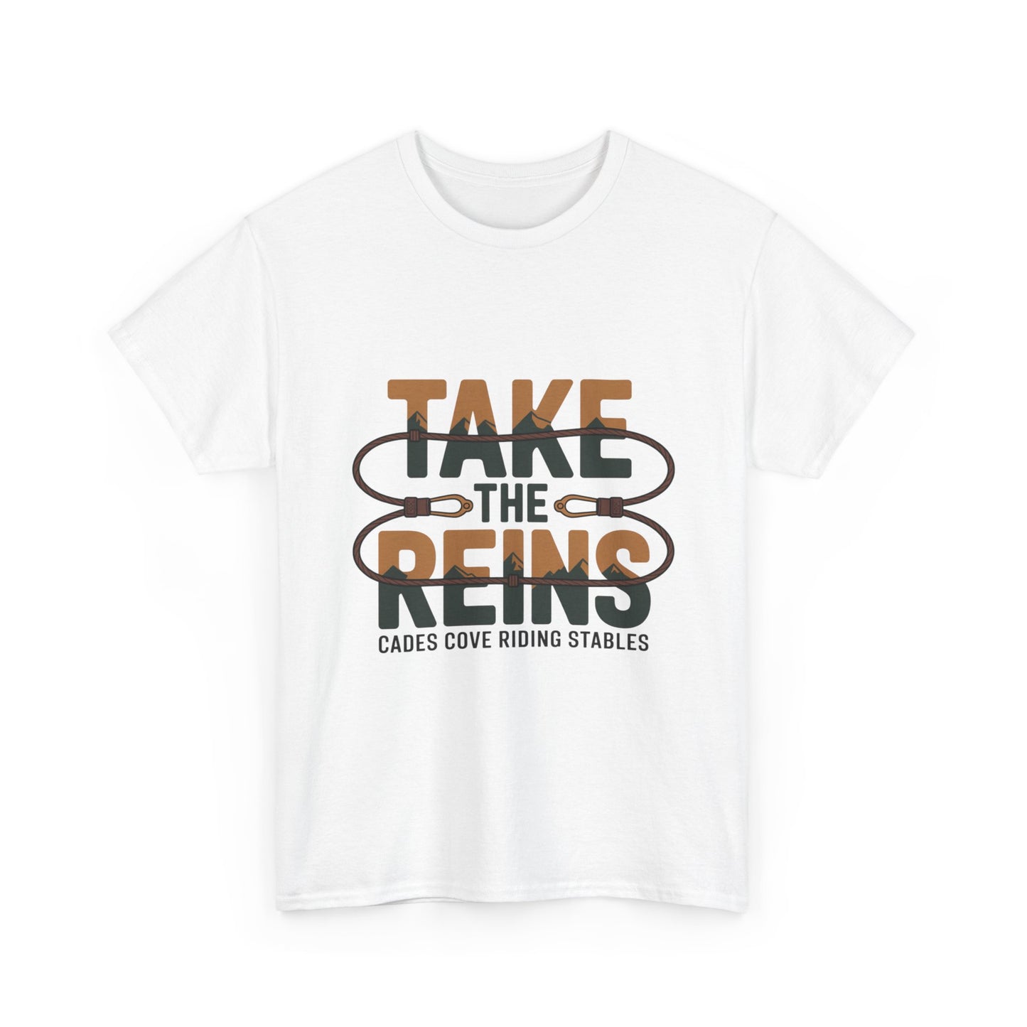 Take the Reins T-Shirt – Cades Cove Riding Stables Smoky Mountains Horseback Riding Tee