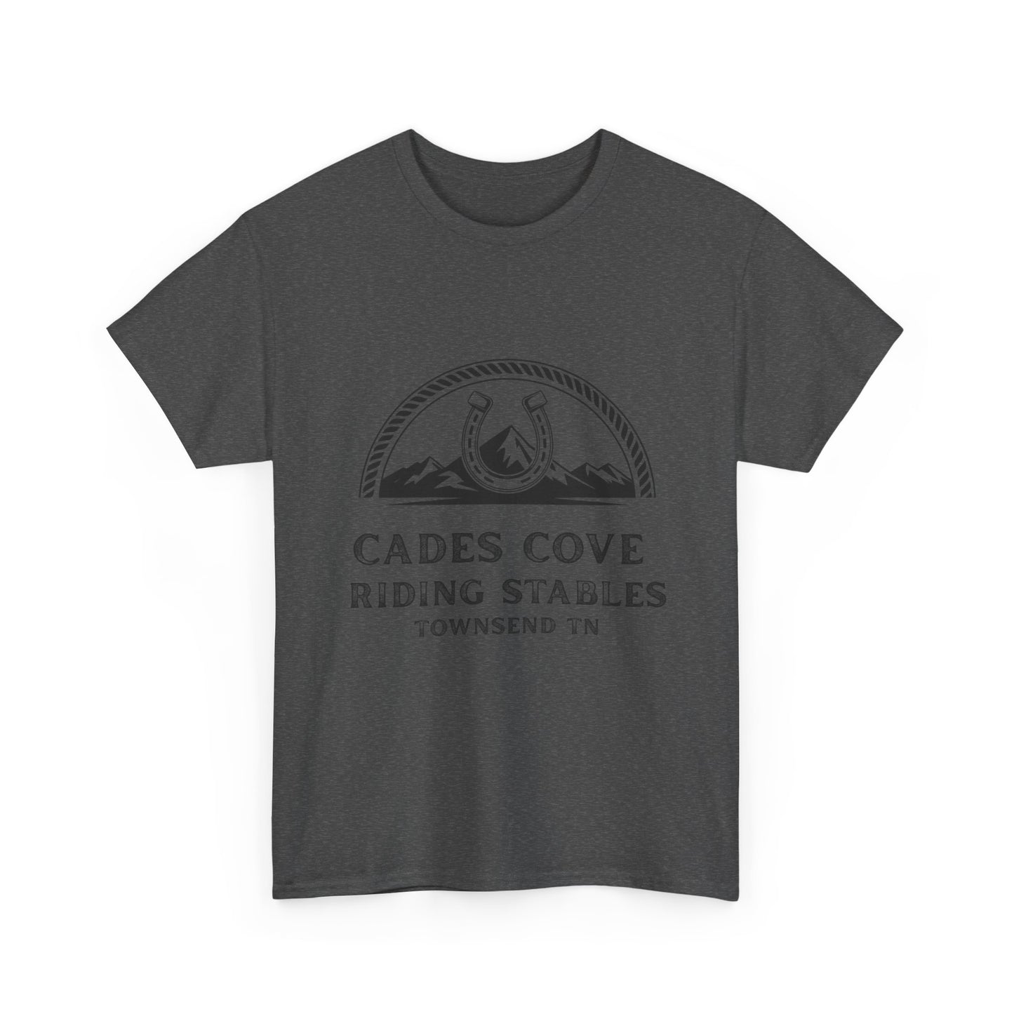 Cades Cove Riding Stables T-Shirt – Smoky Mountains Horseshoe Western Logo Tee