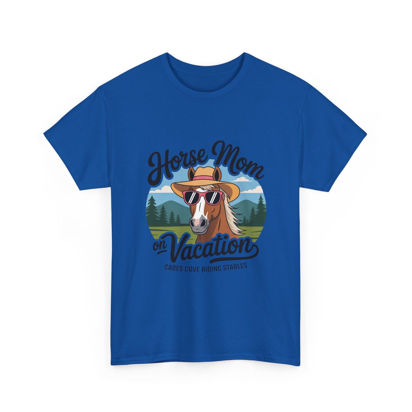 Horse Mom on Vacation Cades Cove Riding Stables T-Shirt – Funny Adult Horse Lover Tee