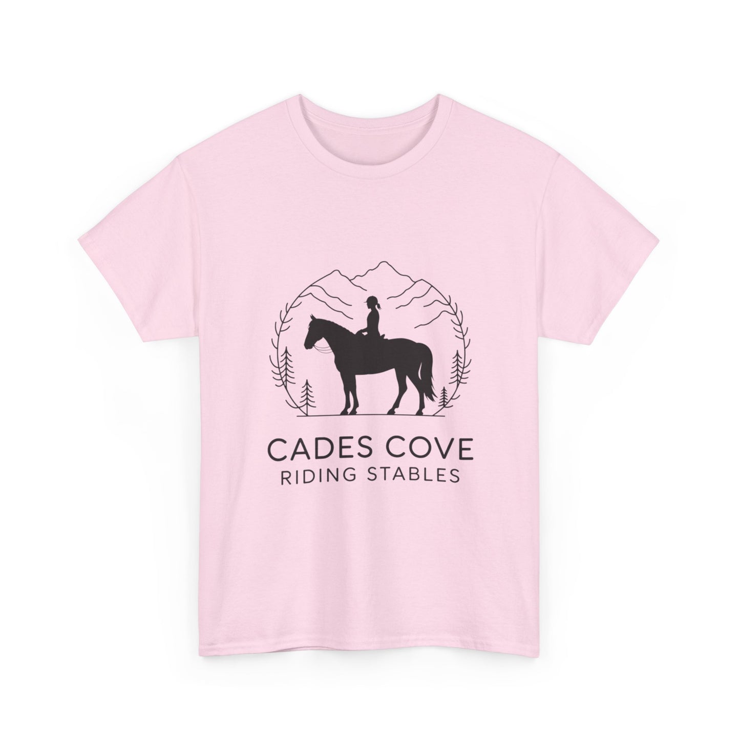 Cades Cove Riding Stables Minimalist T-Shirt – Smoky Mountains Horseback Silhouette Tee