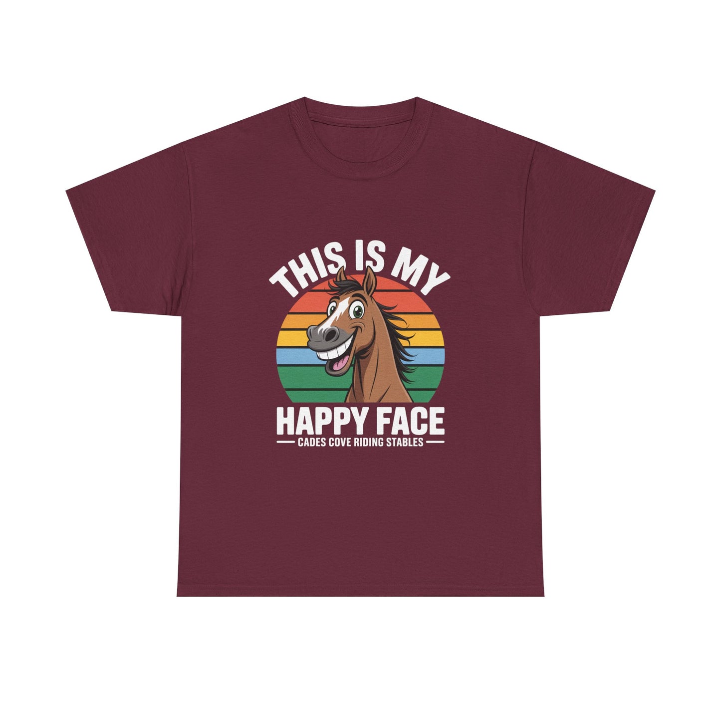 This Is My Happy Face Cades Cove Riding Stables Shirt – Funny Horse Adult Tee