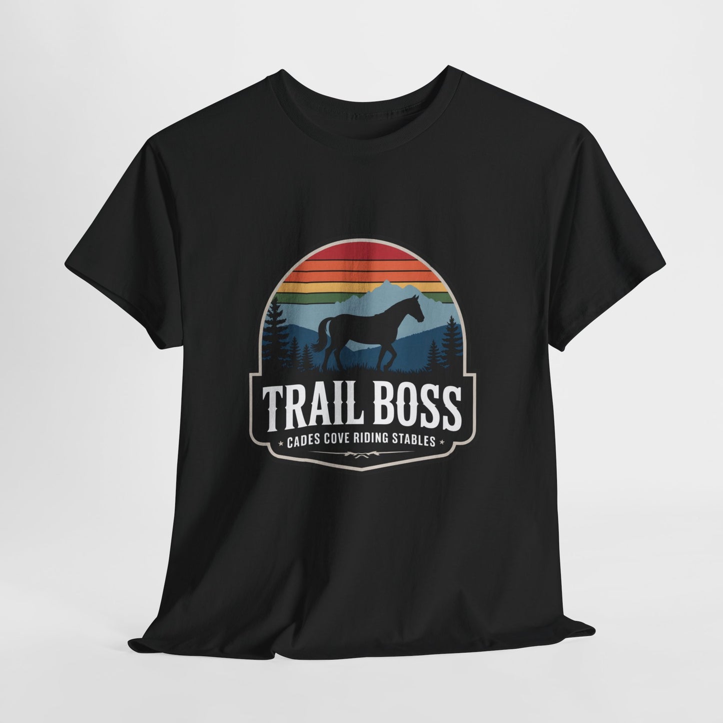 Trail Boss Cades Cove Riding Stables Shirt – Vintage Horseback Riding Smoky Mountains Tee