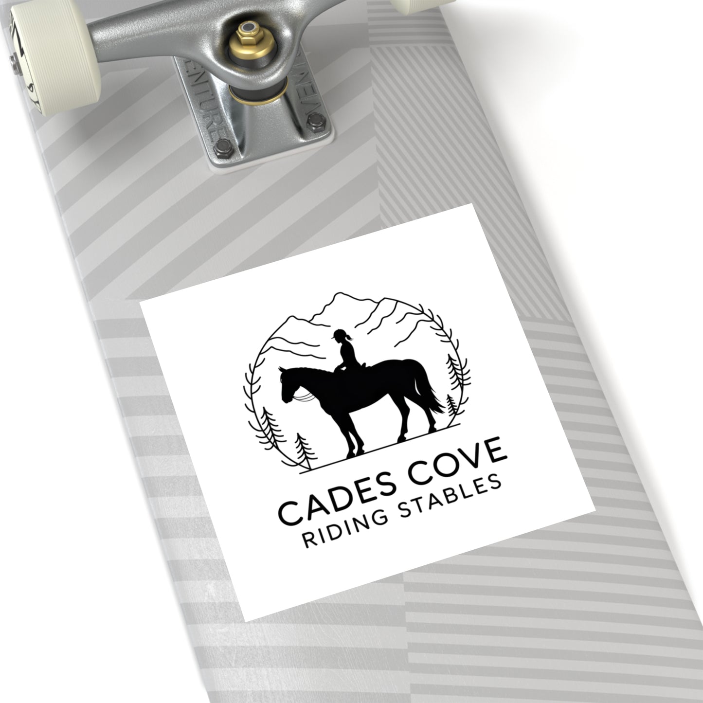 Cades Cove Riding Stables Sticker – Smoky Mountains Horse and Rider Minimalist Decal