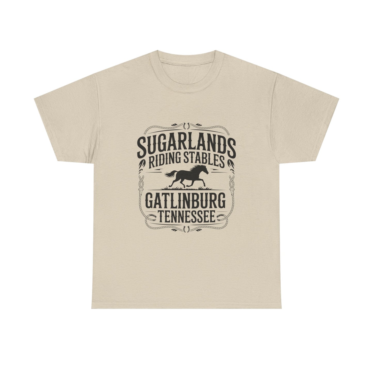 Sugarlands Riding Stables T-Shirt – Gatlinburg Tennessee Horseshoe Western Logo Tee
