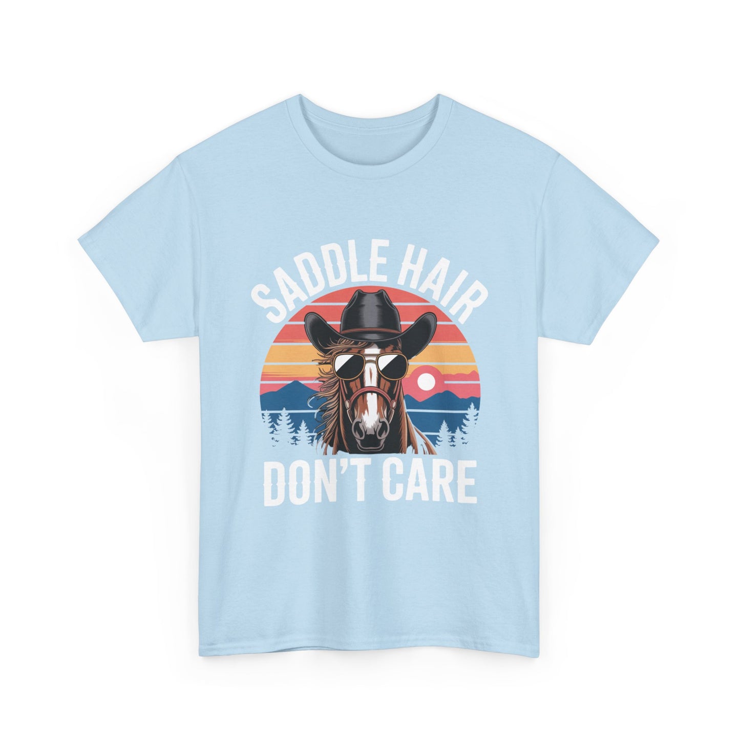 Saddle Hair Don't Care Horse Shirt – Funny Western Horse Lover Tee