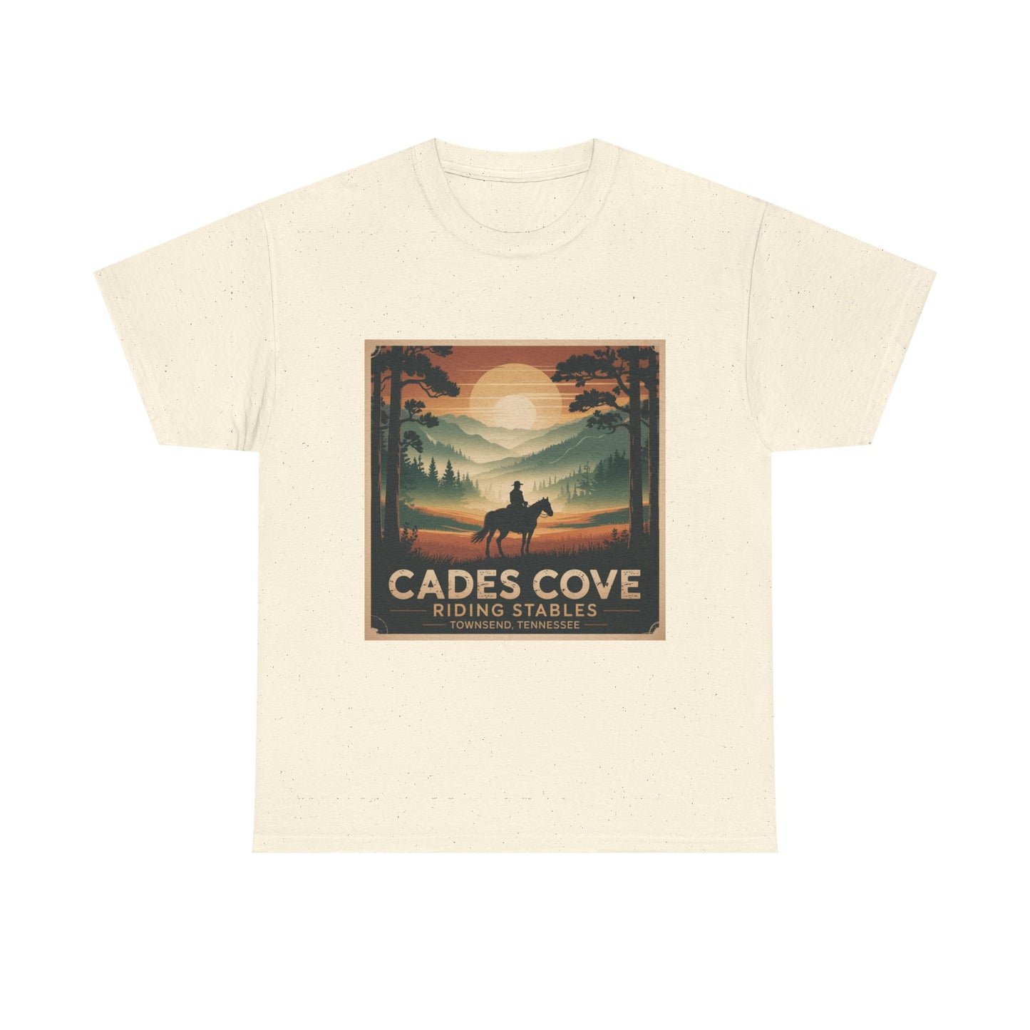 Cades Cove Riding Stables Sunset T-Shirt – Townsend Tennessee Smoky Mountains Horseback Tee
