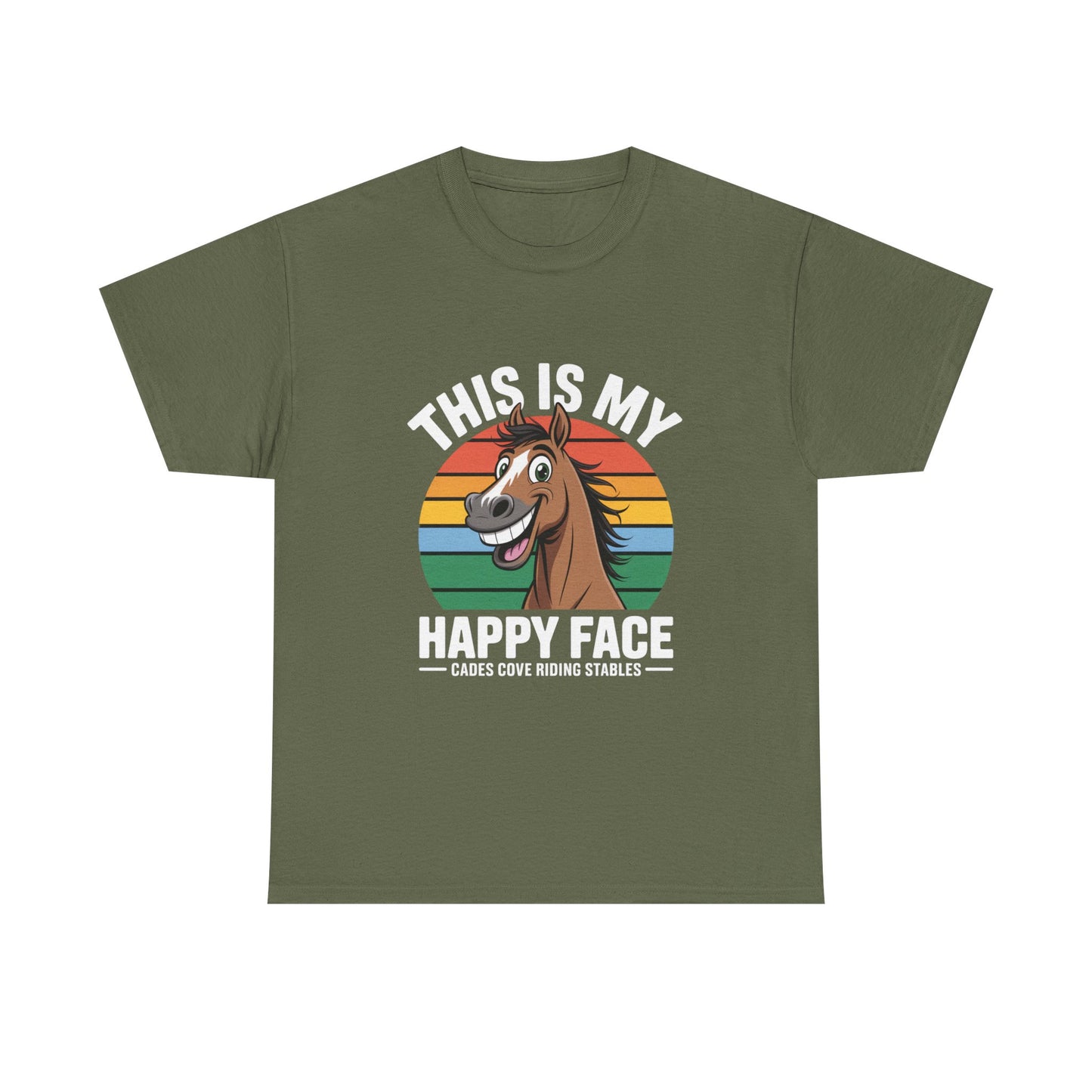 This Is My Happy Face Cades Cove Riding Stables Shirt – Funny Horse Adult Tee