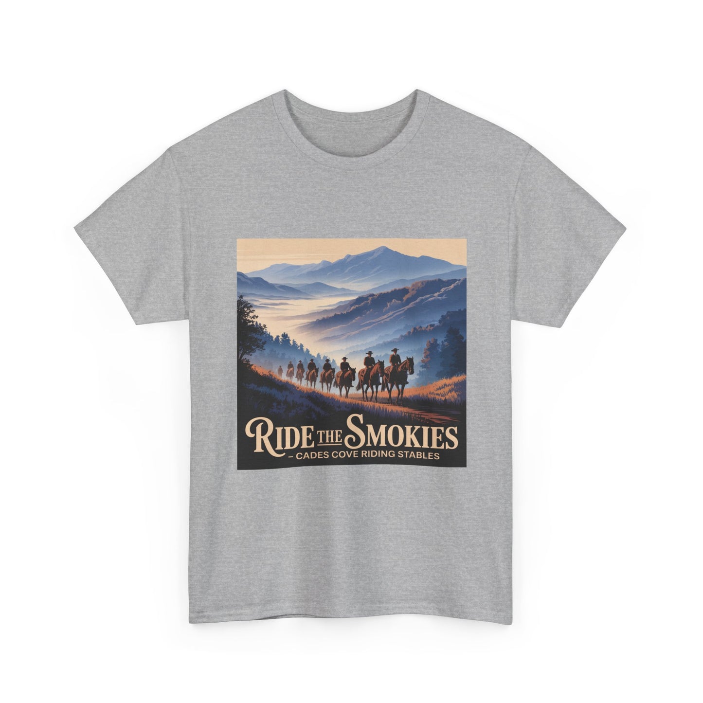 Ride the Smokies T-Shirt – Cades Cove Riding Stables Smoky Mountains Horseback Riding Tee
