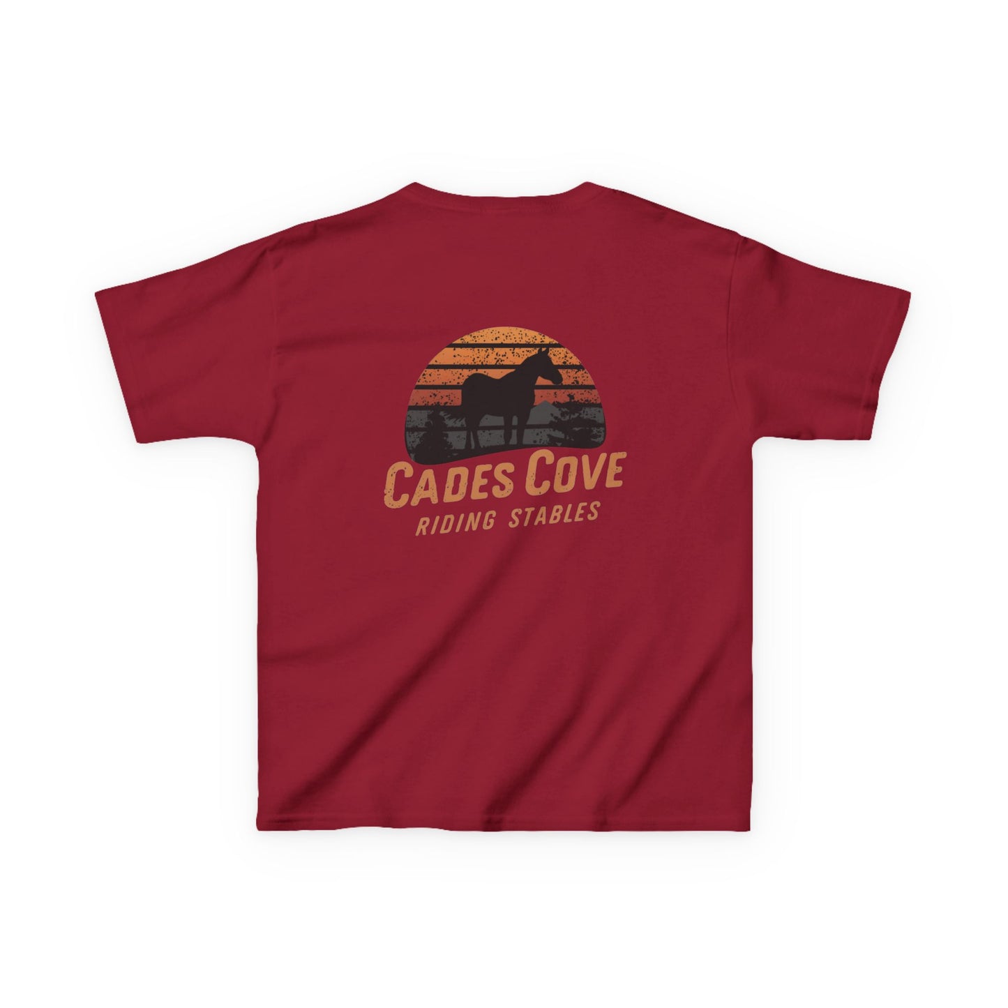 Cades Cove Riding Stables Retro Sunset Kids Heavy Cotton™ Tee