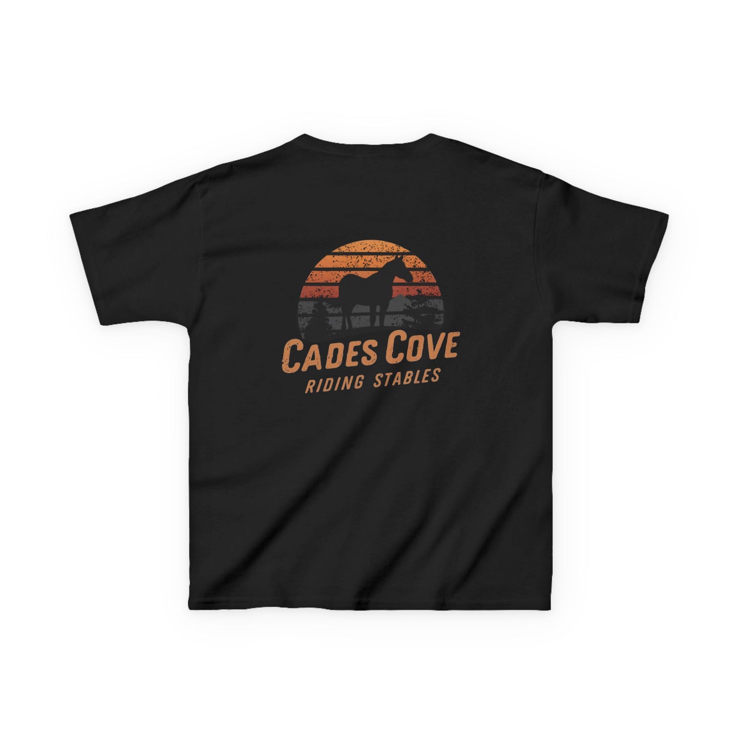 Cades Cove Riding Stables Retro Sunset Kids Heavy Cotton™ Tee