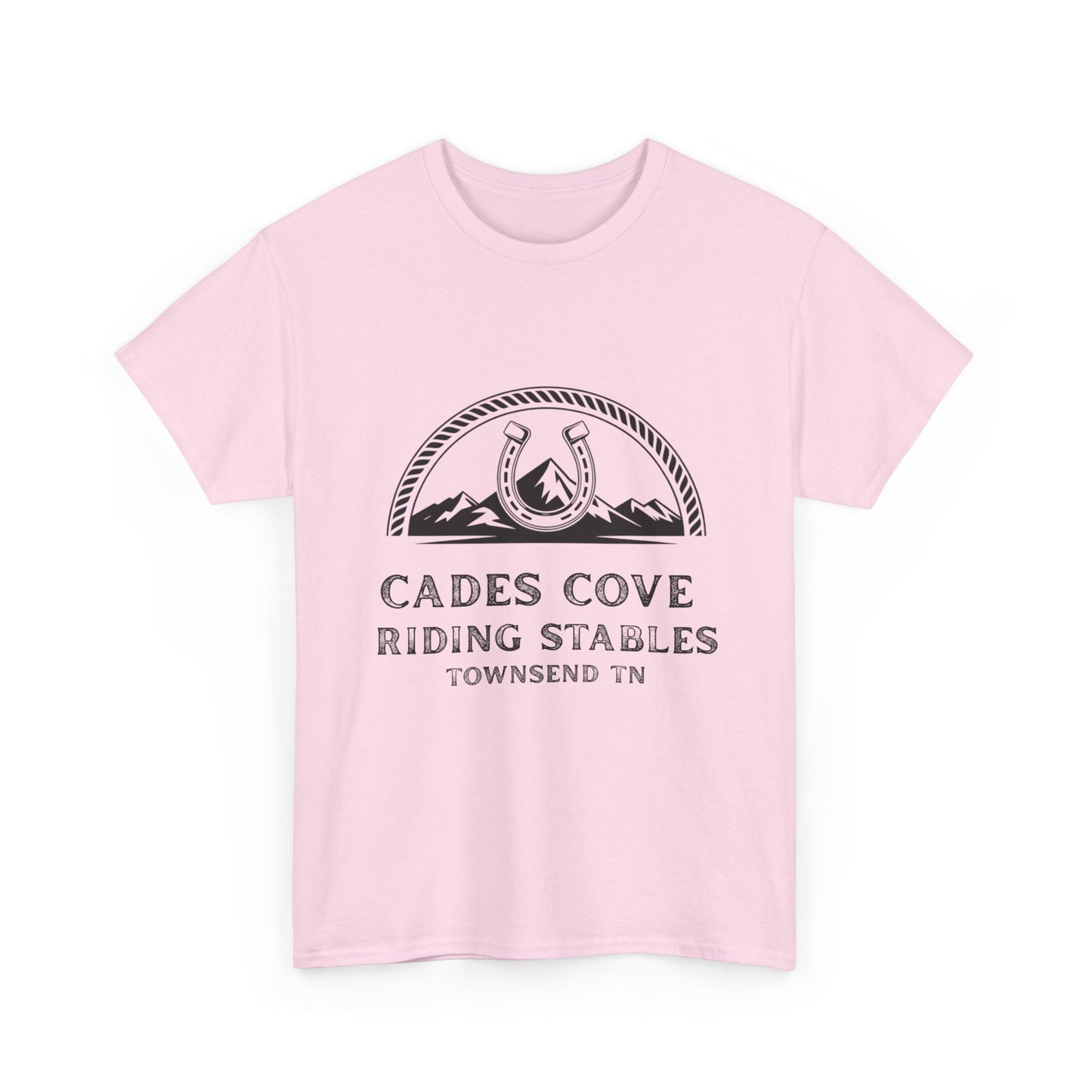 Cades Cove Riding Stables T-Shirt – Smoky Mountains Horseshoe Western Logo Tee