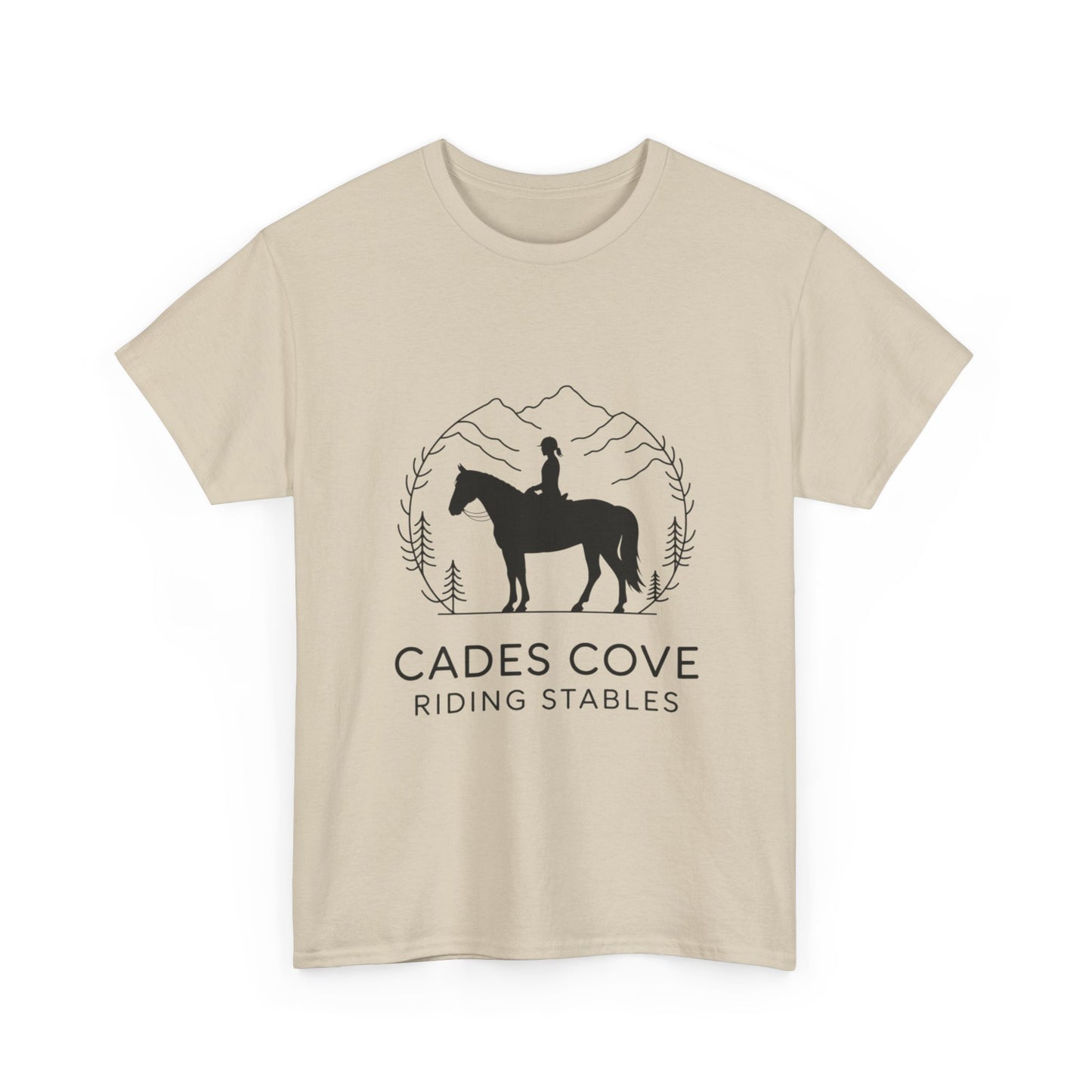 Cades Cove Riding Stables Minimalist T-Shirt – Smoky Mountains Horseback Silhouette Tee