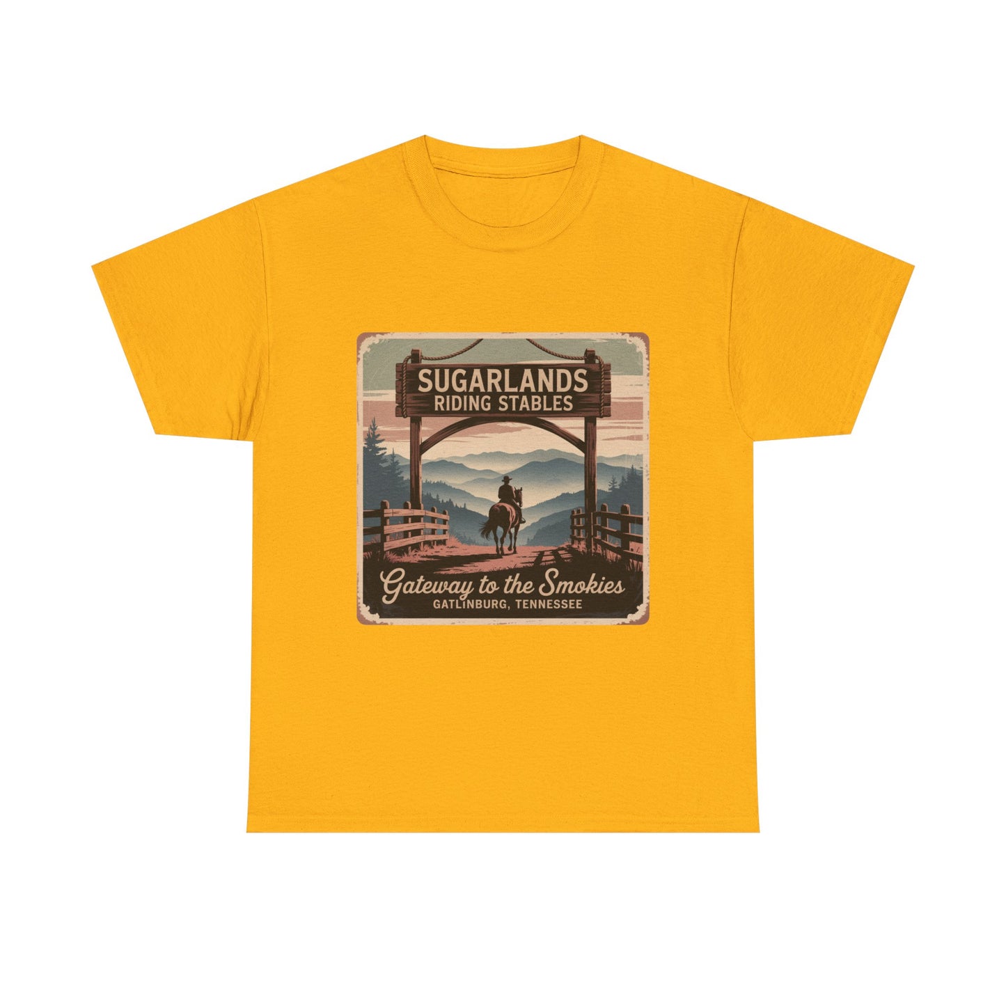 Gateway to the Smokies T-Shirt – Sugarlands Riding Stables Gatlinburg Tennessee Horseback Tee