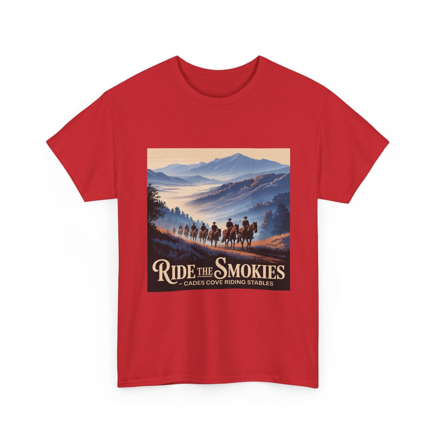 Ride the Smokies T-Shirt – Cades Cove Riding Stables Smoky Mountains Horseback Riding Tee