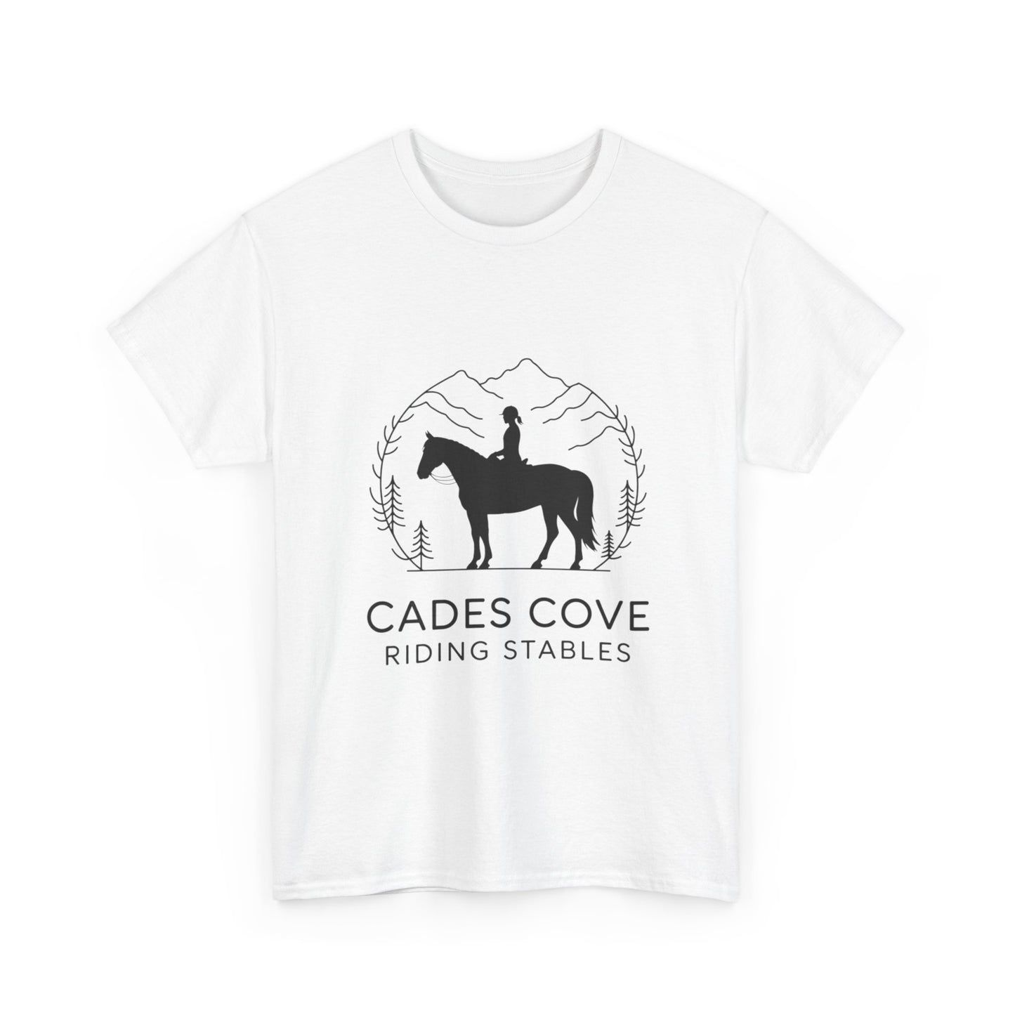 Cades Cove Riding Stables Minimalist T-Shirt – Smoky Mountains Horseback Silhouette Tee