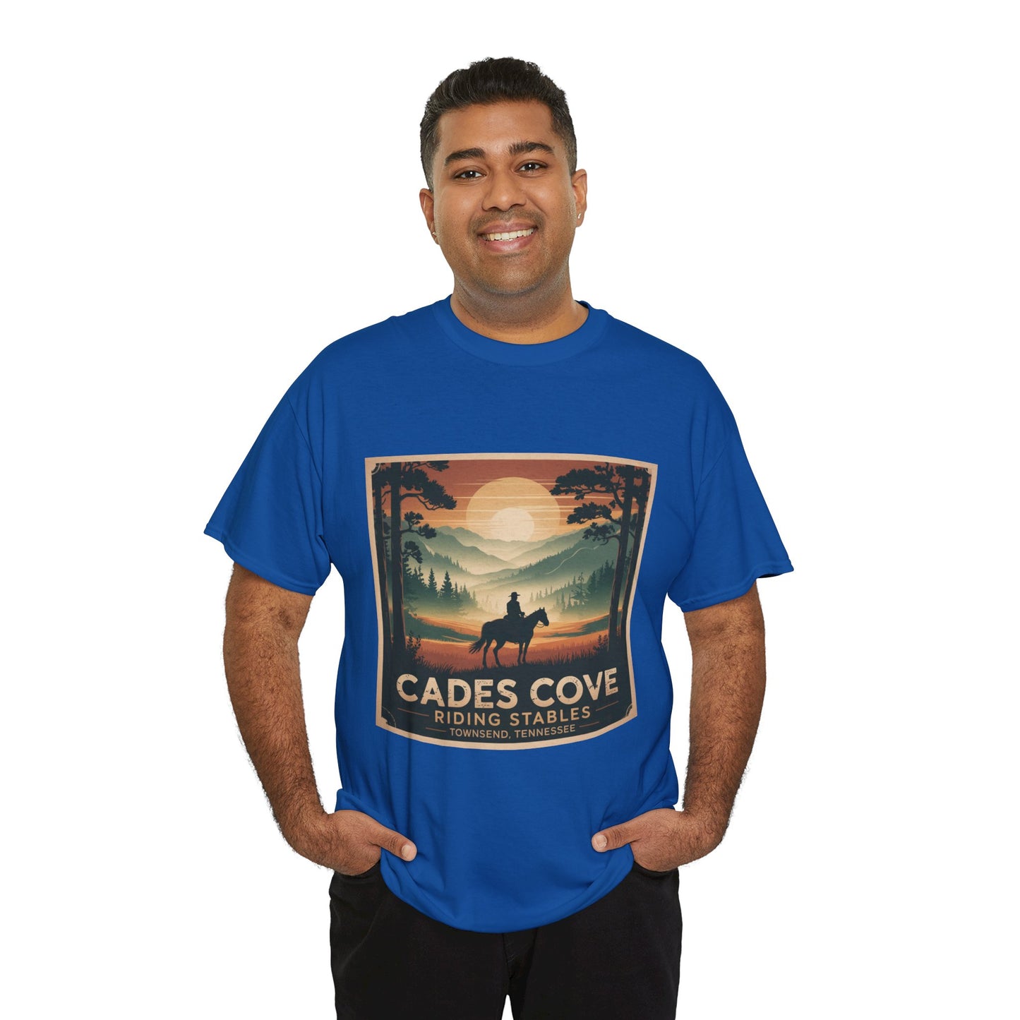 Cades Cove Riding Stables Sunset T-Shirt – Townsend Tennessee Smoky Mountains Horseback Tee