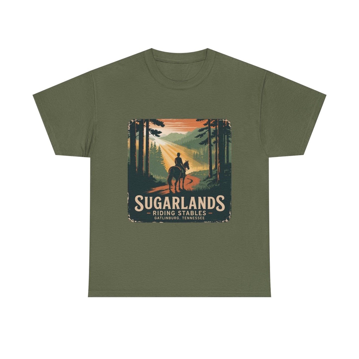 Sugarlands Riding Stables T-Shirt – Gatlinburg Tennessee Scenic Smoky Mountains Trail Tee