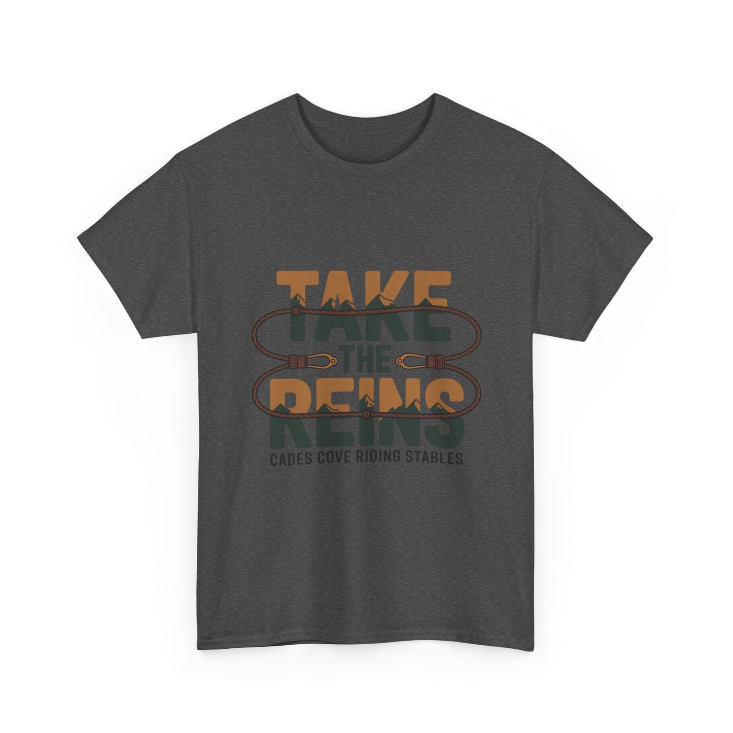 Take the Reins T-Shirt – Cades Cove Riding Stables Smoky Mountains Horseback Riding Tee
