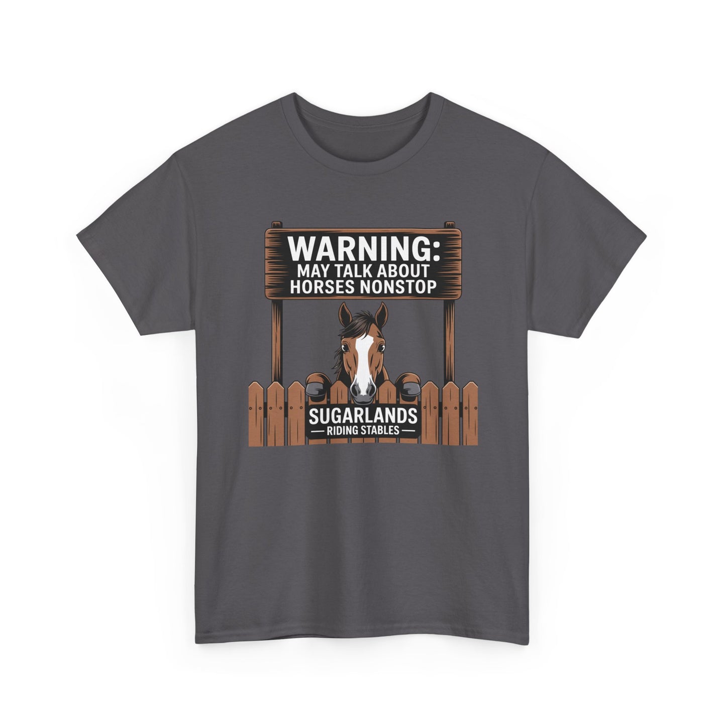Horse Lover T‑Shirt — "Warning: May Talk About Horses Nonstop" Graphic Tee