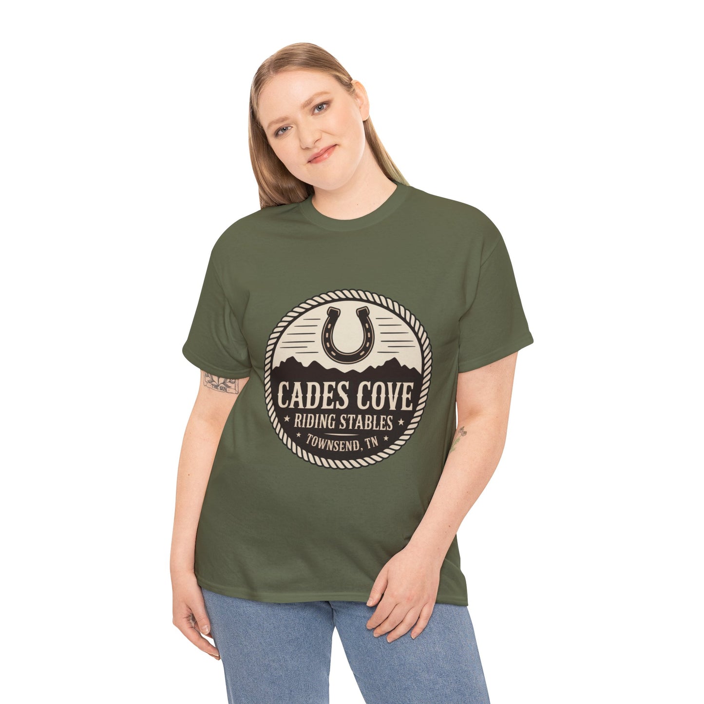 Cades Cove Riding Stables Townsend TN T-Shirt – Smoky Mountains Western Logo Tee