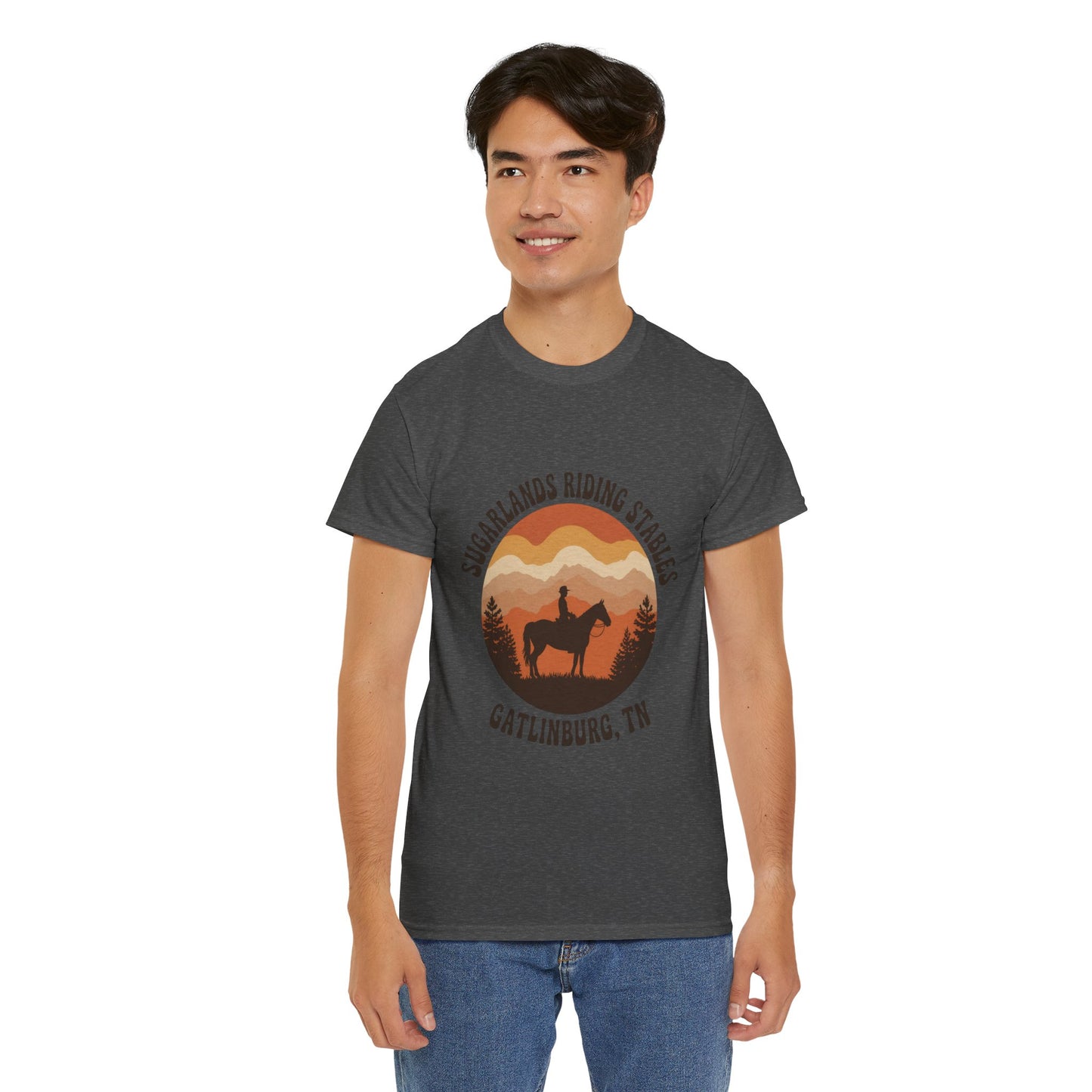 Sugarlands Riding Stables T-Shirt – Gatlinburg Tennessee Sunset Smoky Mountains Tee