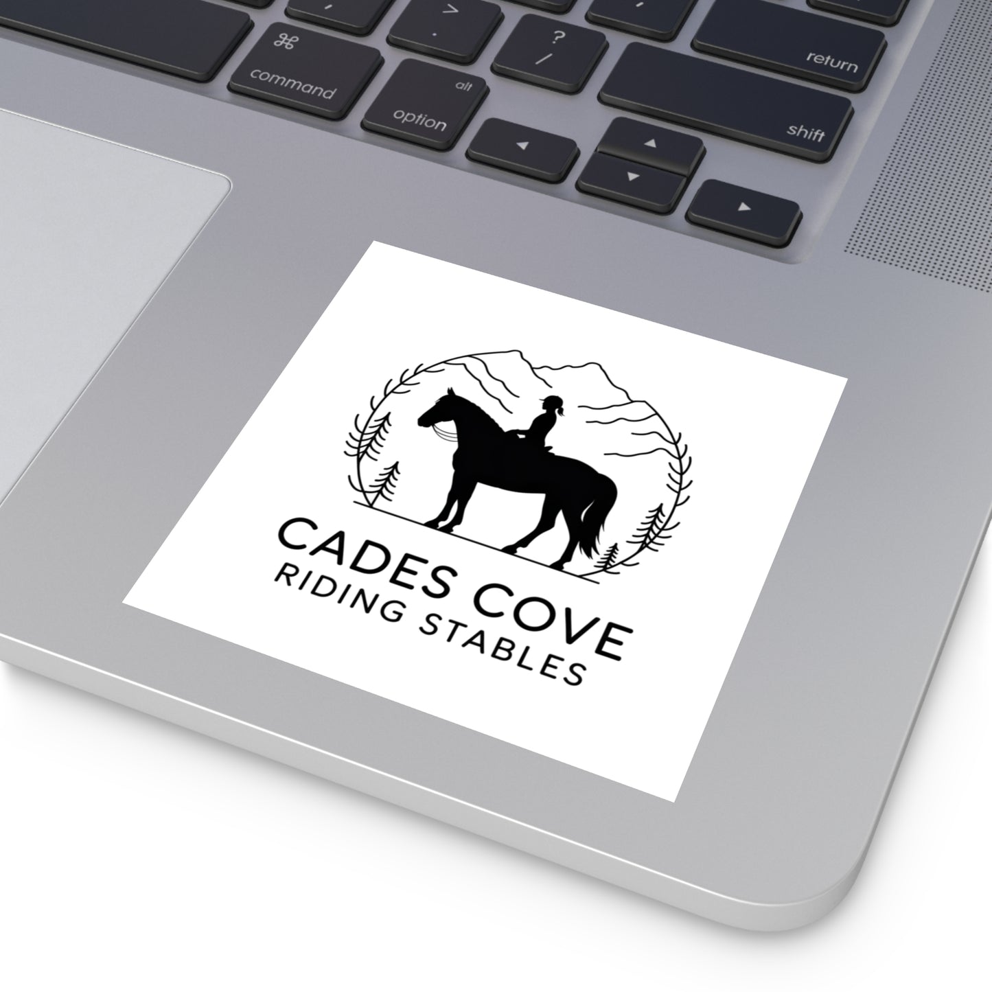 Cades Cove Riding Stables Sticker – Smoky Mountains Horse and Rider Minimalist Decal
