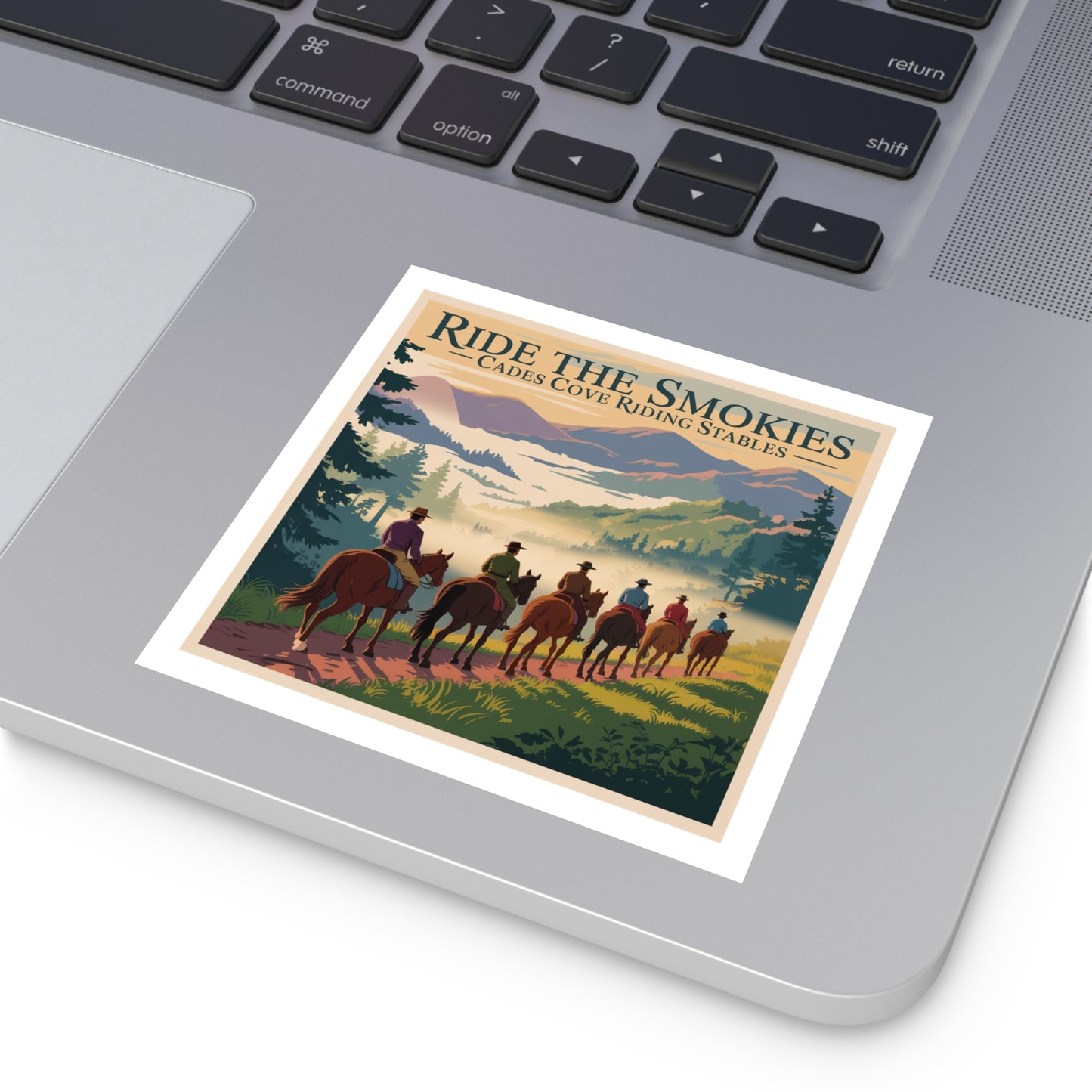 Ride the Smokies Sticker – Cades Cove Riding Stables Smoky Mountains Horseback Riding Decal