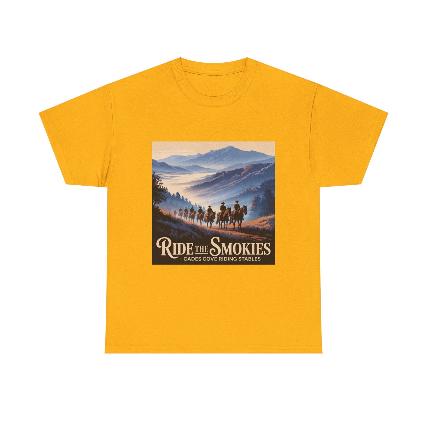 Ride the Smokies T-Shirt – Cades Cove Riding Stables Smoky Mountains Horseback Riding Tee