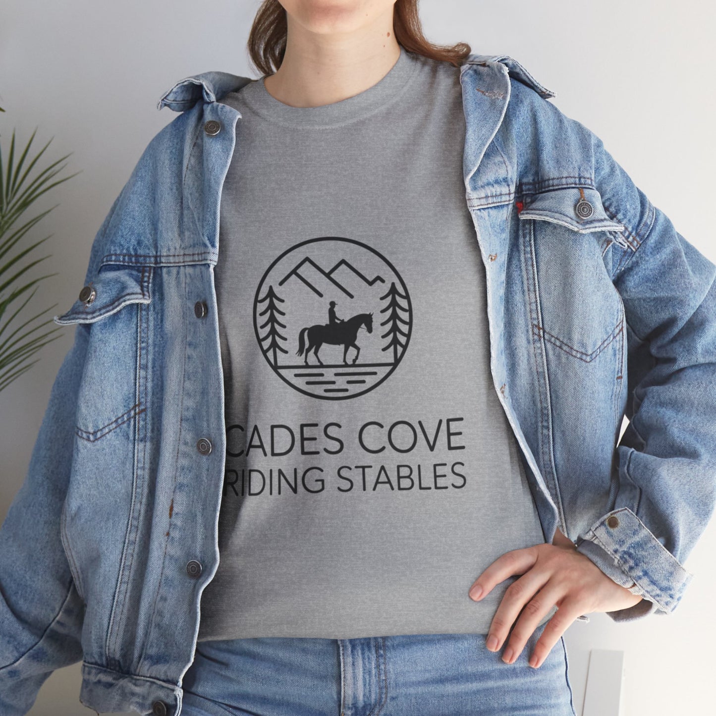 Cades Cove Riding Stables Circle Emblem T-Shirt – Smoky Mountains Western Trail Ride Tee