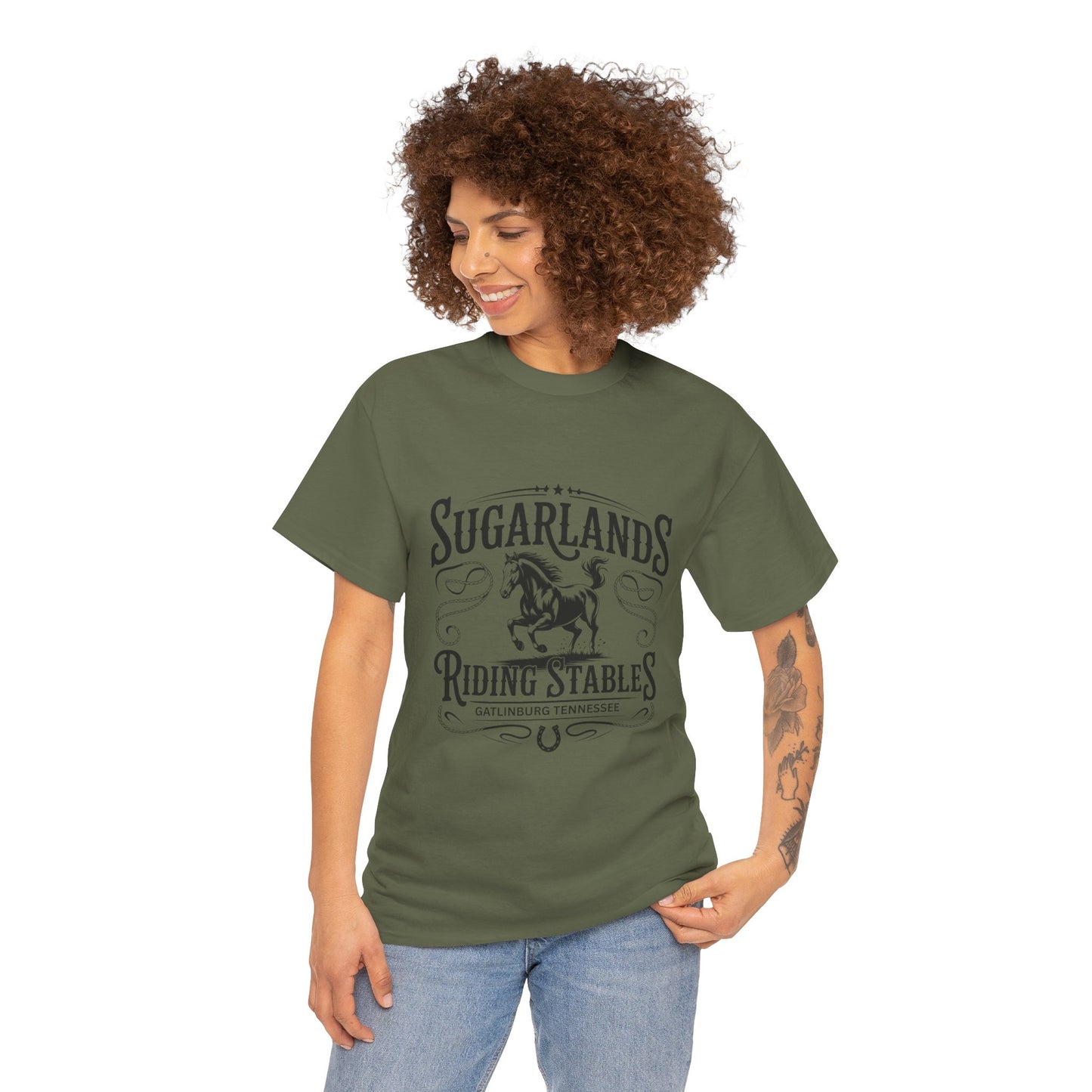 Sugarlands Riding Stables T-Shirt – Western Horse Design Gatlinburg Tennessee