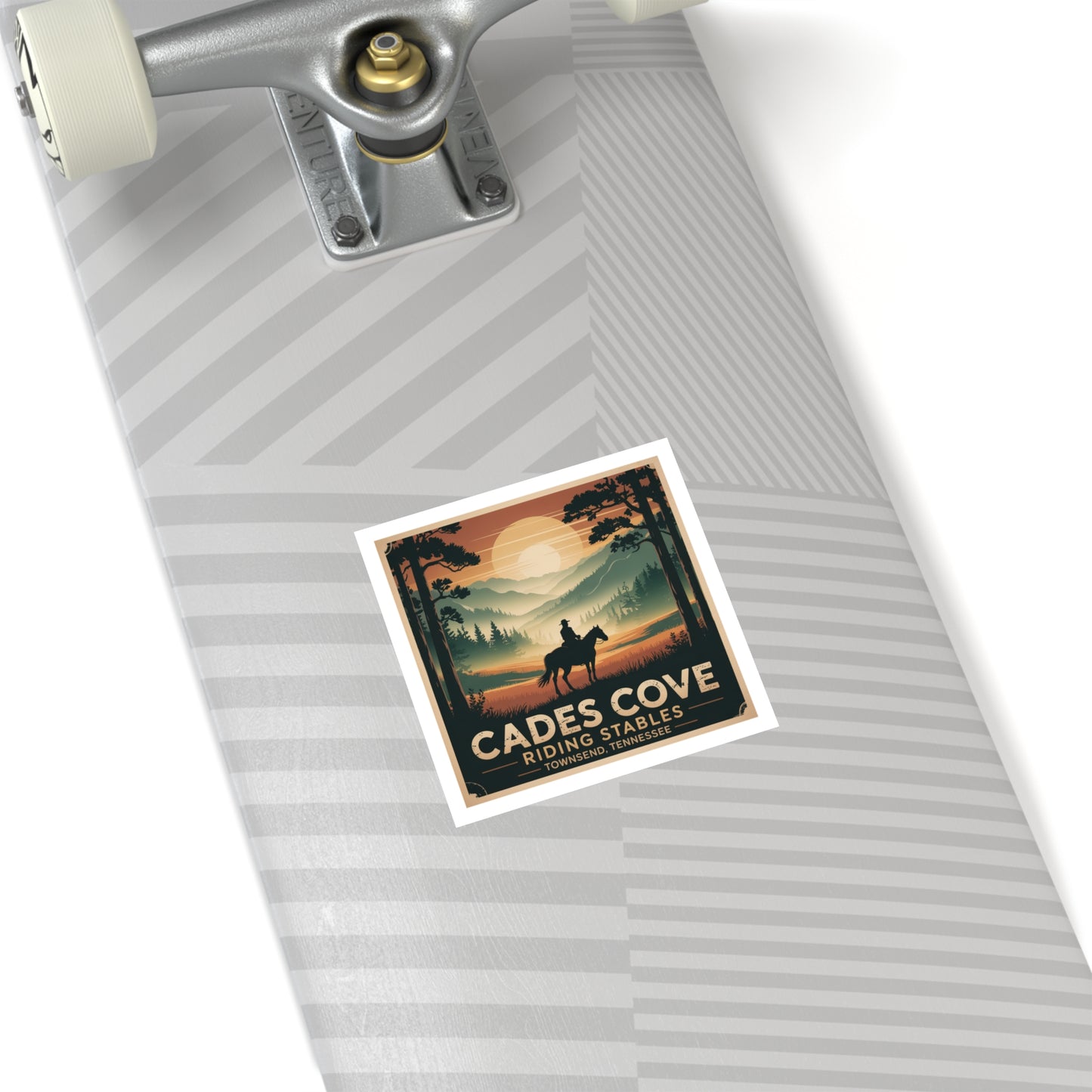 Cades Cove Riding Stables Sunset Sticker – Townsend Tennessee Smoky Mountains Souvenir Decal