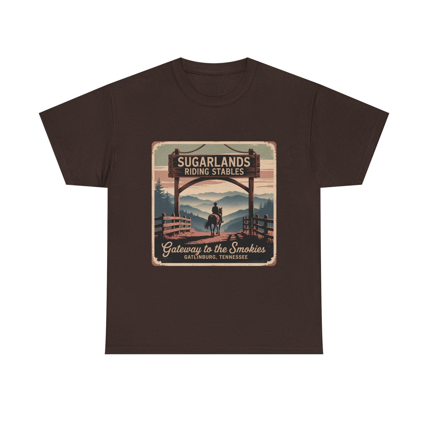 Gateway to the Smokies T-Shirt – Sugarlands Riding Stables Gatlinburg Tennessee Horseback Tee