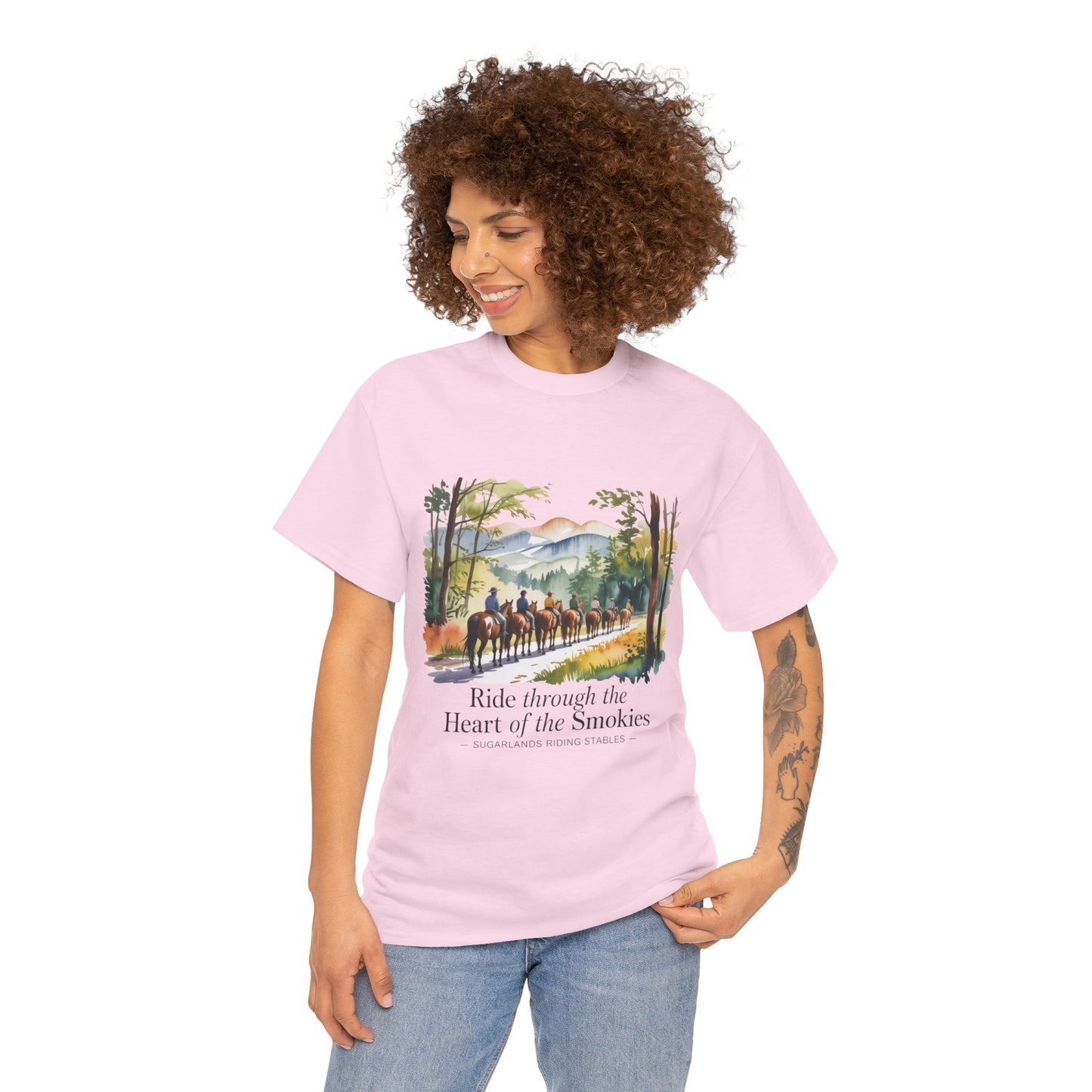 Ride Through the Heart of the Smokies T-Shirt – Sugarlands Riding Stables Gatlinburg TN Tee