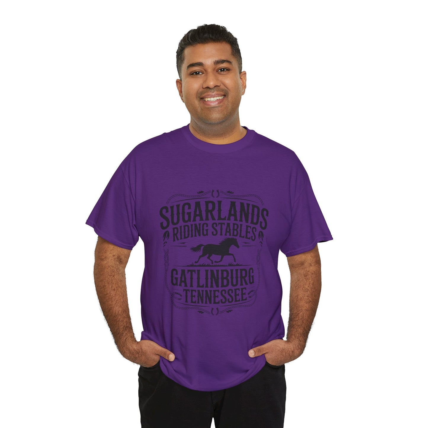 Sugarlands Riding Stables T-Shirt – Gatlinburg Tennessee Horseshoe Western Logo Tee