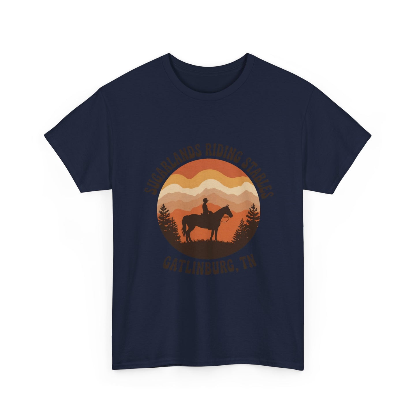 Sugarlands Riding Stables T-Shirt – Gatlinburg Tennessee Sunset Smoky Mountains Tee
