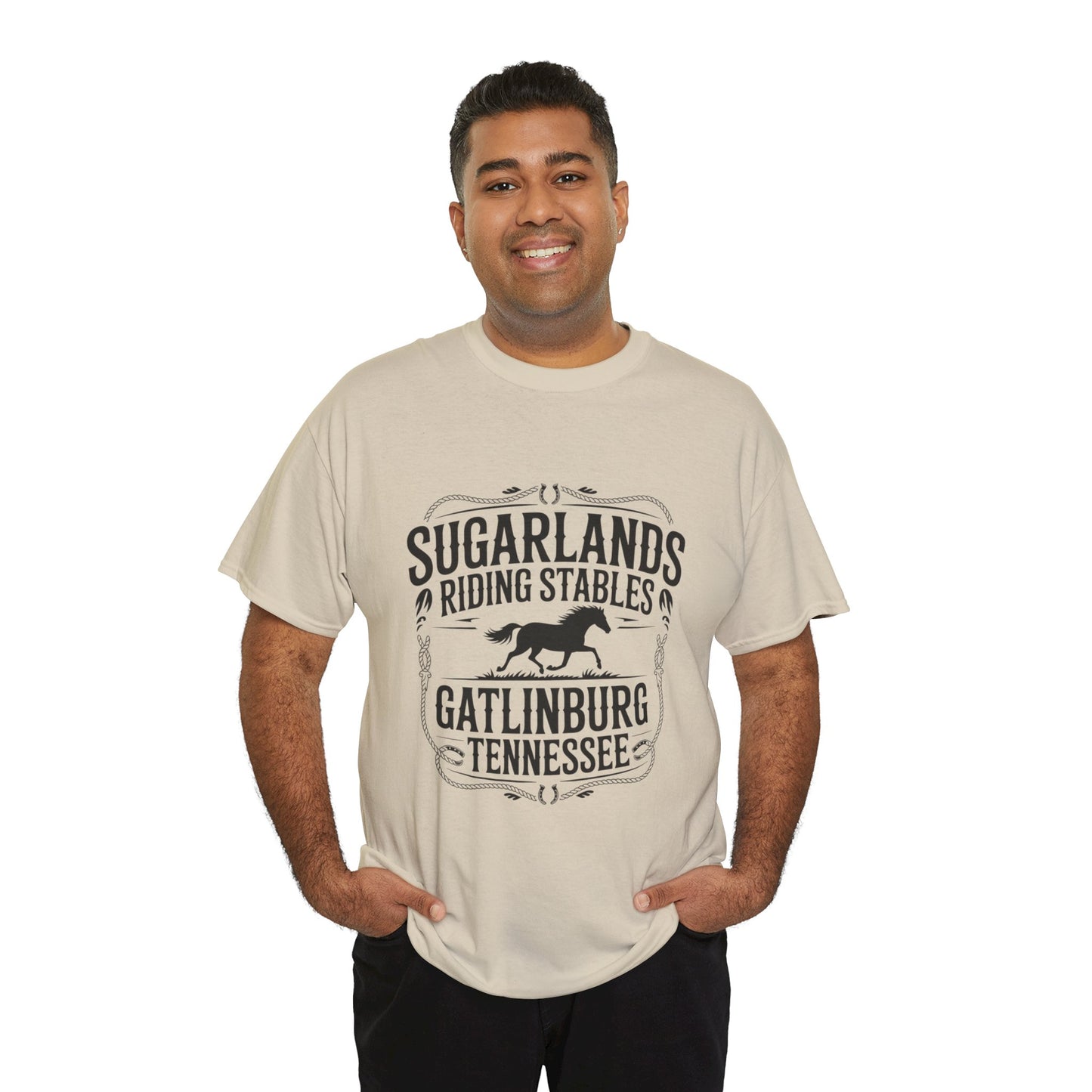 Sugarlands Riding Stables T-Shirt – Gatlinburg Tennessee Horseshoe Western Logo Tee