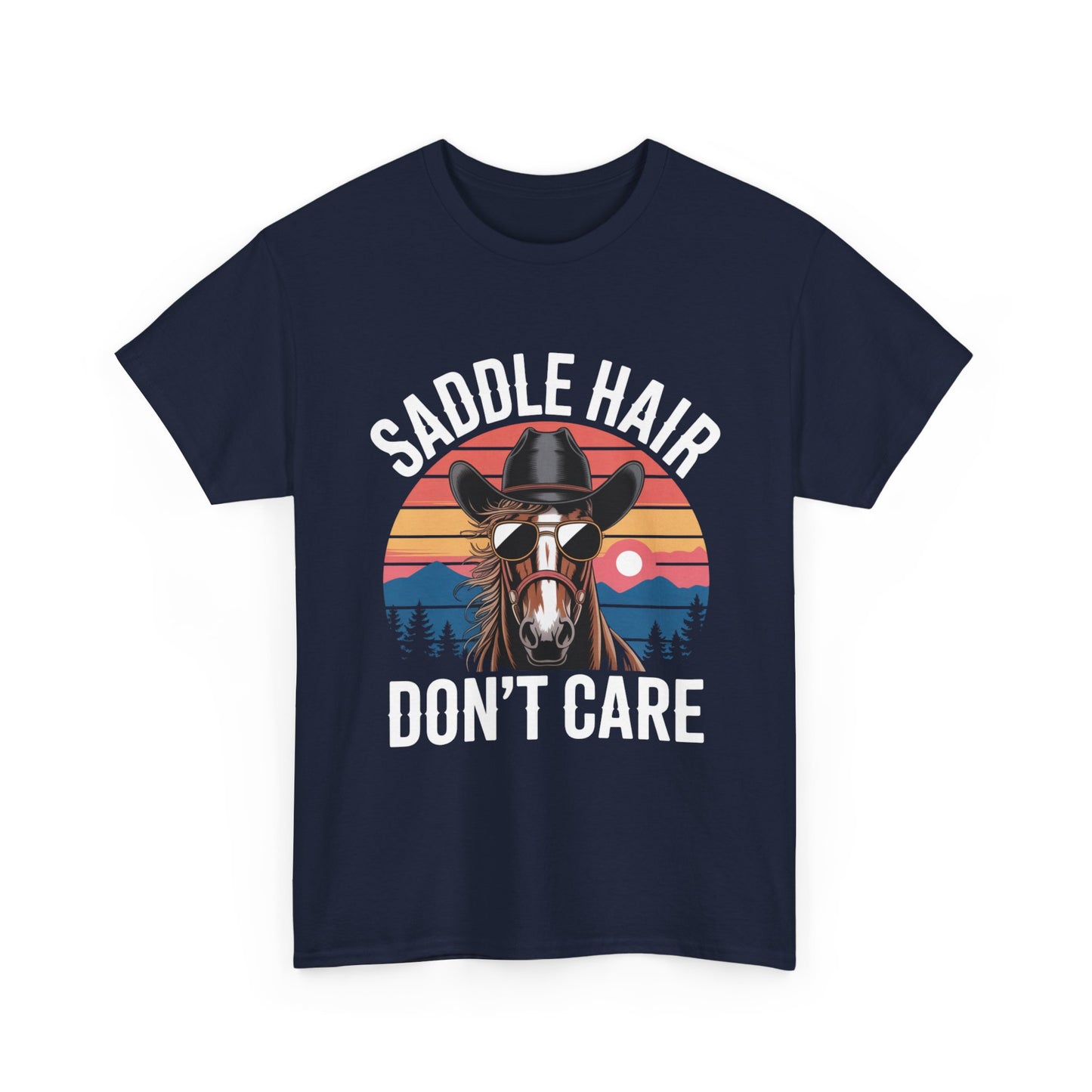 Saddle Hair Don't Care Horse Shirt – Funny Western Horse Lover Tee