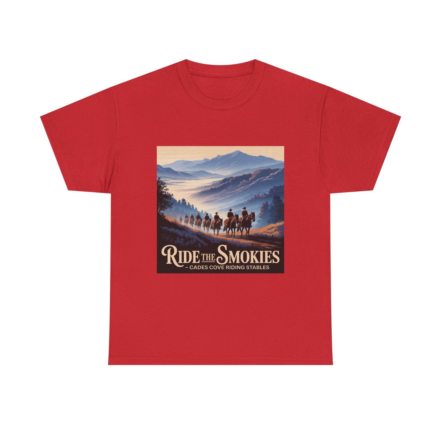 Ride the Smokies T-Shirt – Cades Cove Riding Stables Smoky Mountains Horseback Riding Tee