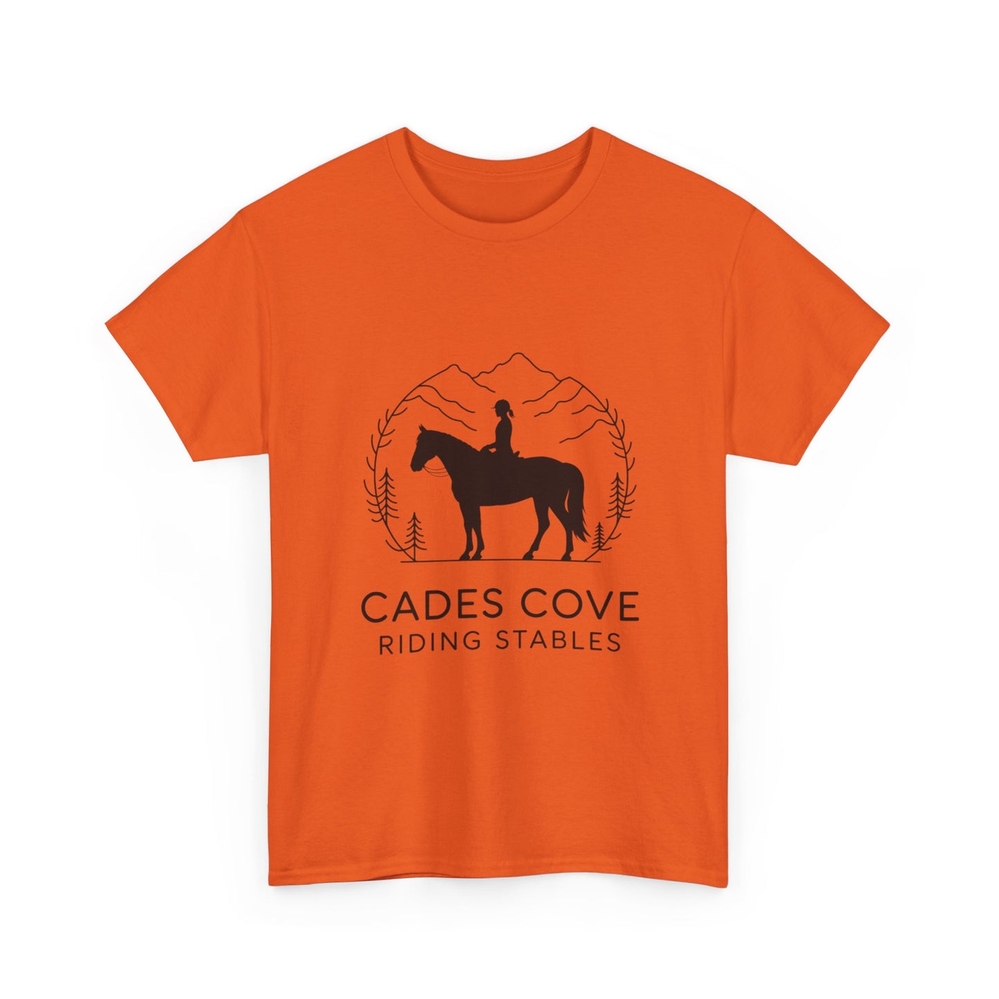 Cades Cove Riding Stables Minimalist T-Shirt – Smoky Mountains Horseback Silhouette Tee