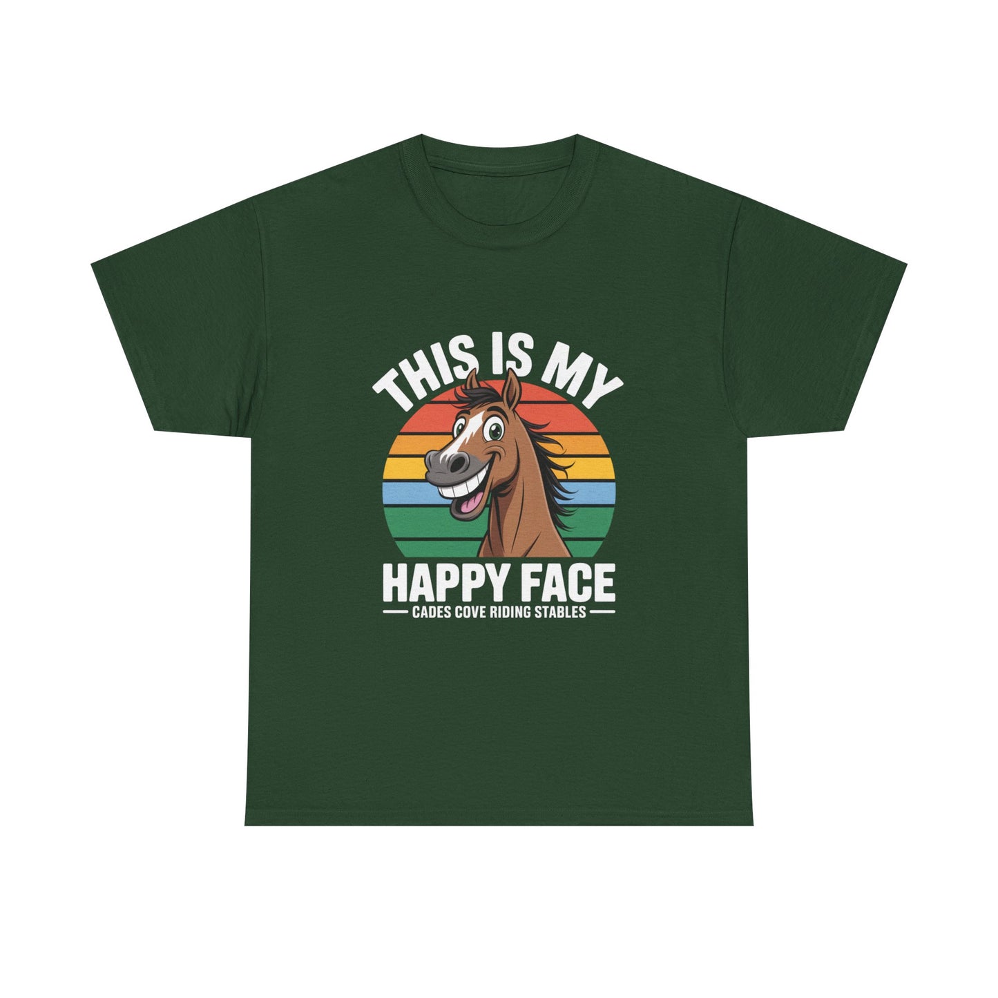This Is My Happy Face Cades Cove Riding Stables Shirt – Funny Horse Adult Tee