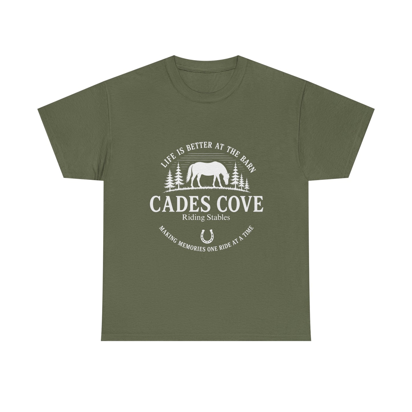 Cades Cove Riding Stables Life Is Better at the Barn T-Shirt – Adult Horse Lover Tee