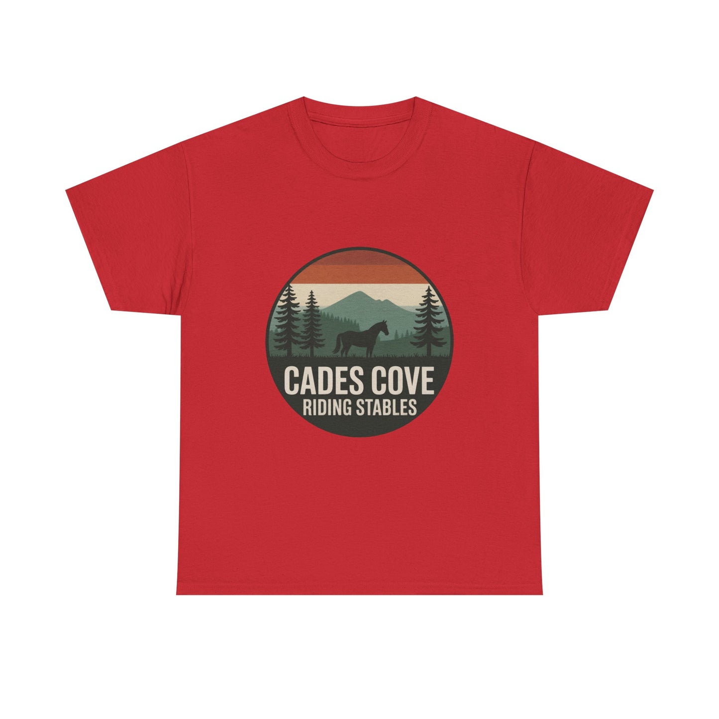 Cades Cove Riding Stables Horse Mountain T-Shirt – Adult Smoky Mountains Nature Tee