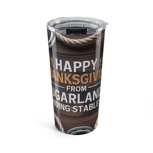 Happy Thanksgiving from Sugarlands Riding Stables – Rustic Fall Western Design Tumbler 20oz