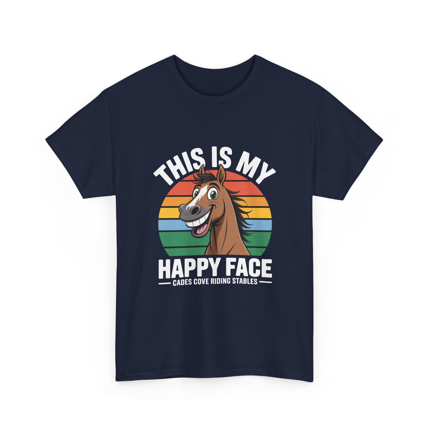 This Is My Happy Face Cades Cove Riding Stables Shirt – Funny Horse Adult Tee
