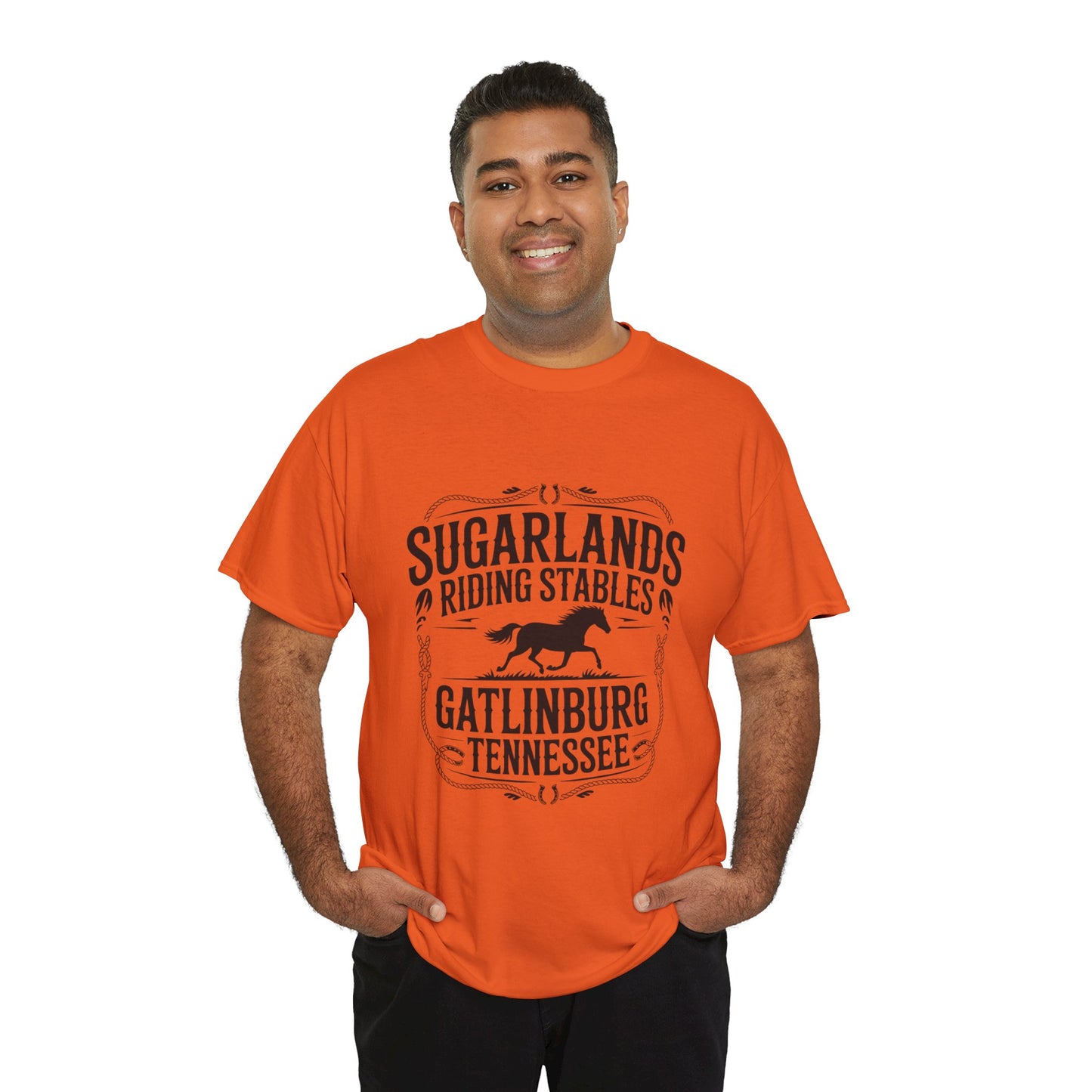Sugarlands Riding Stables T-Shirt – Gatlinburg Tennessee Horseshoe Western Logo Tee