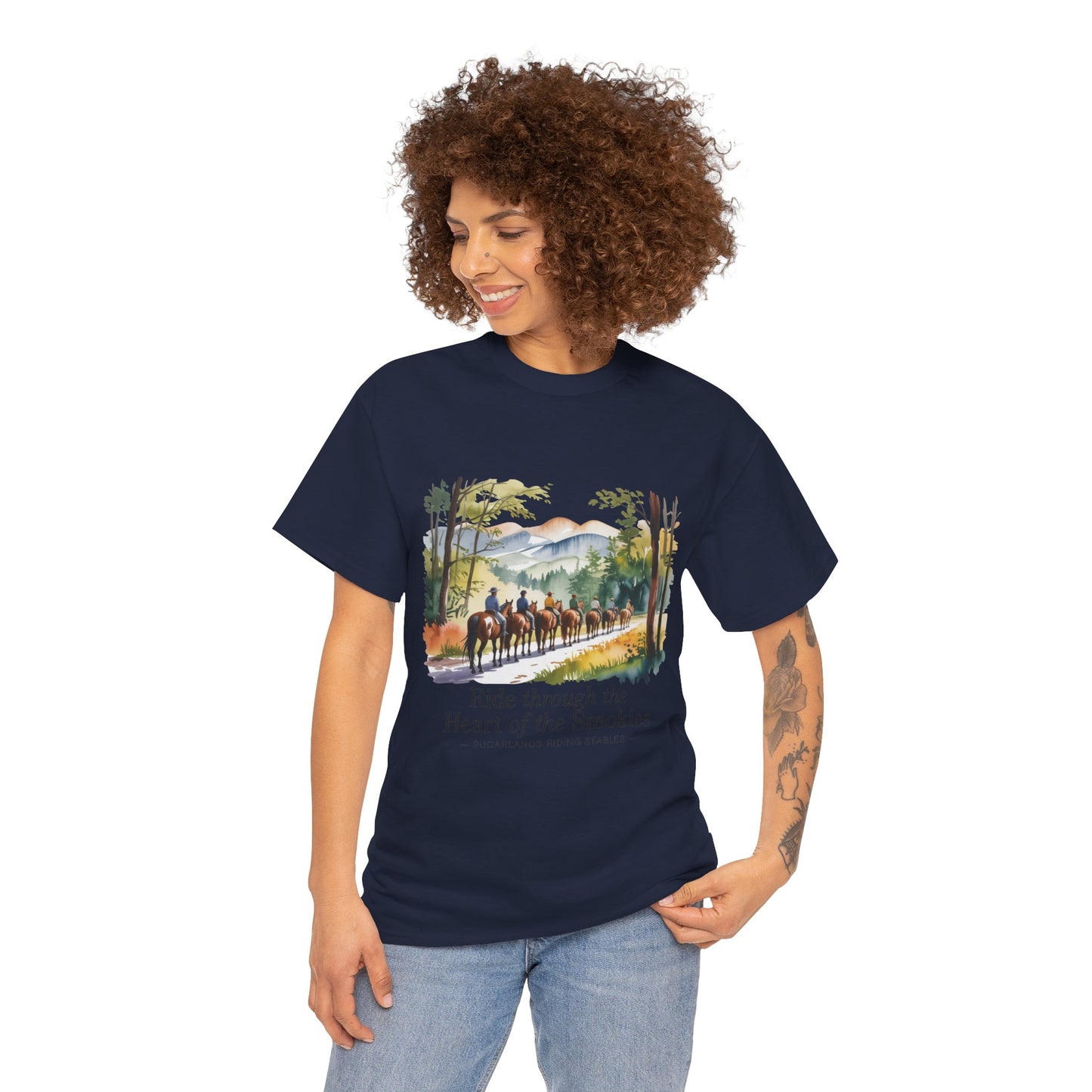 Ride Through the Heart of the Smokies T-Shirt – Sugarlands Riding Stables Gatlinburg TN Tee