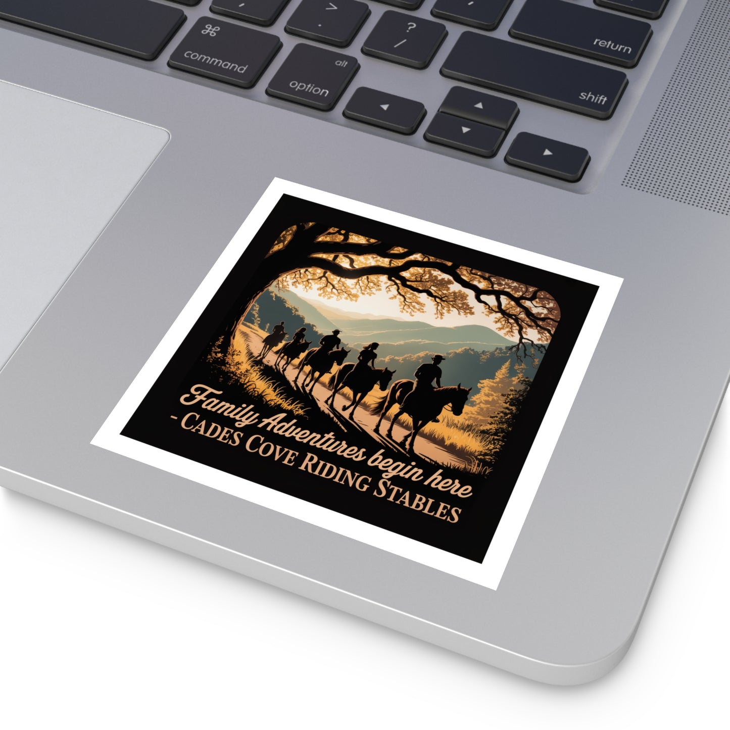 Family Adventures Begin Here Sticker – Cades Cove Riding Stables Smoky Mountains Souvenir Decal